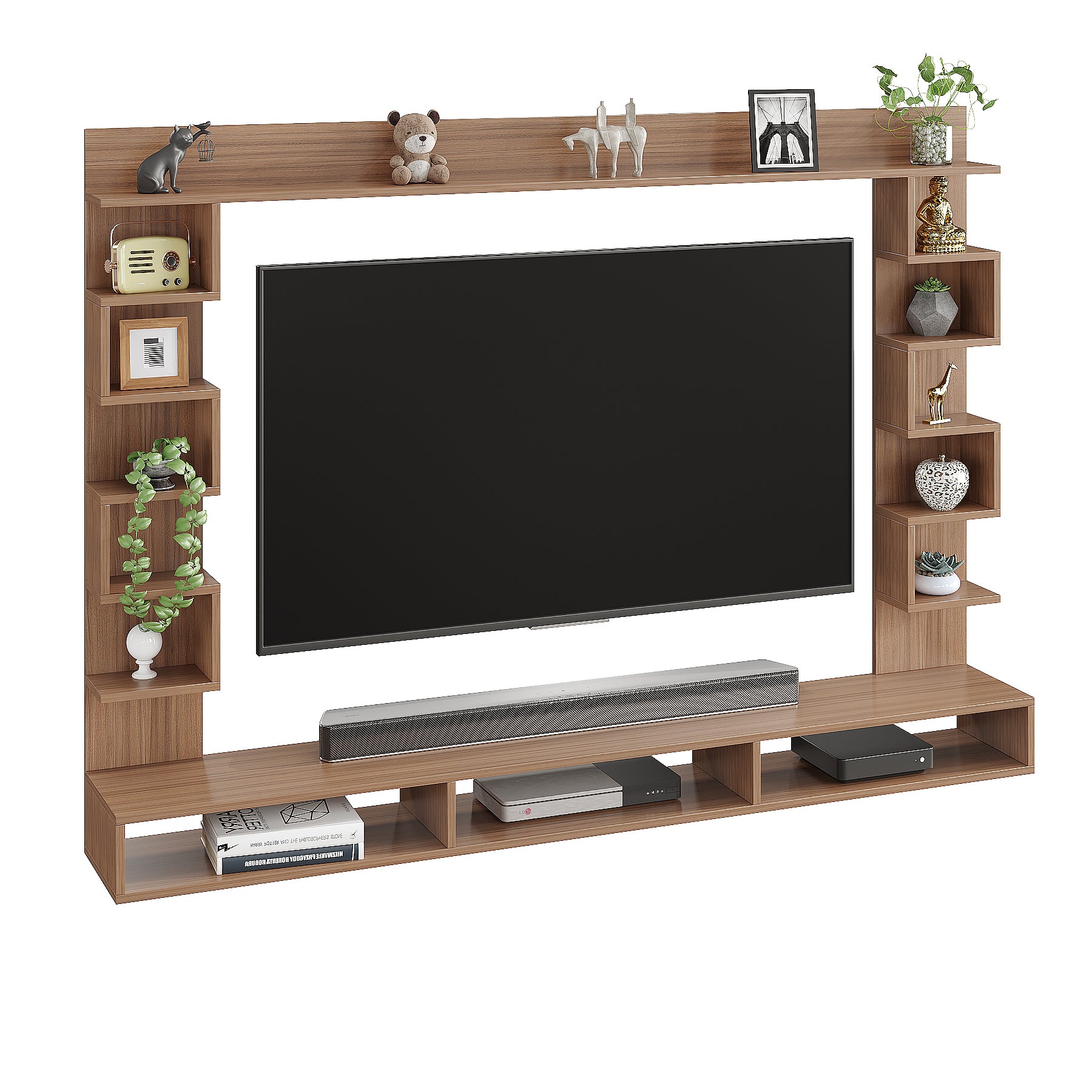 Cabiar Tv Entertainment Unit, Cabinet, Showcase, Stand For 55 Inch TV (Exotic Teak)
