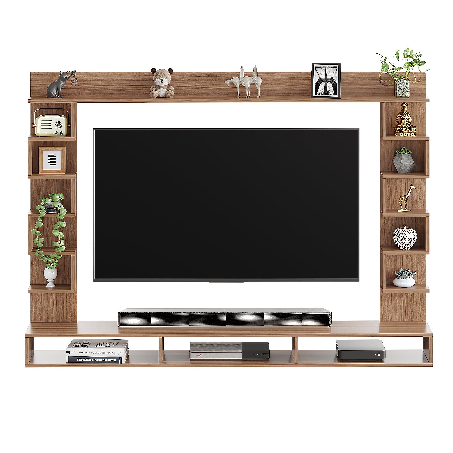 Cabiar Tv Entertainment Unit, Cabinet, Showcase, Stand For 55 Inch TV (Exotic Teak)