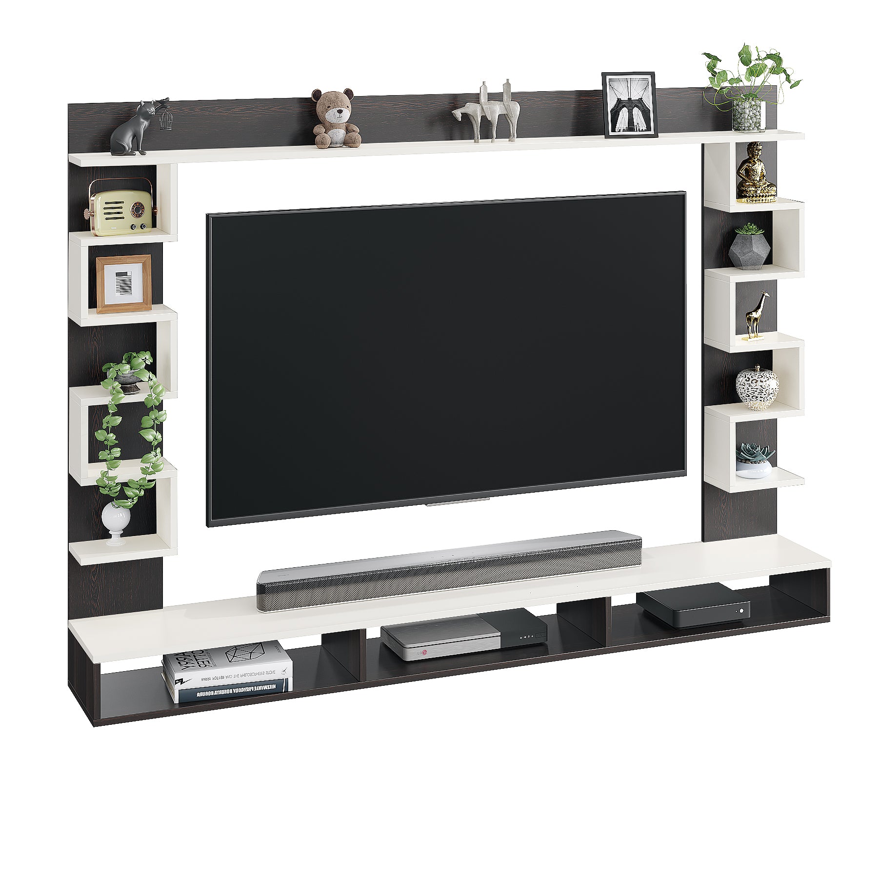 Cabiar Tv Entertainment Unit, Cabinet, Showcase, Stand For 55 Inch TV (Wenge White)