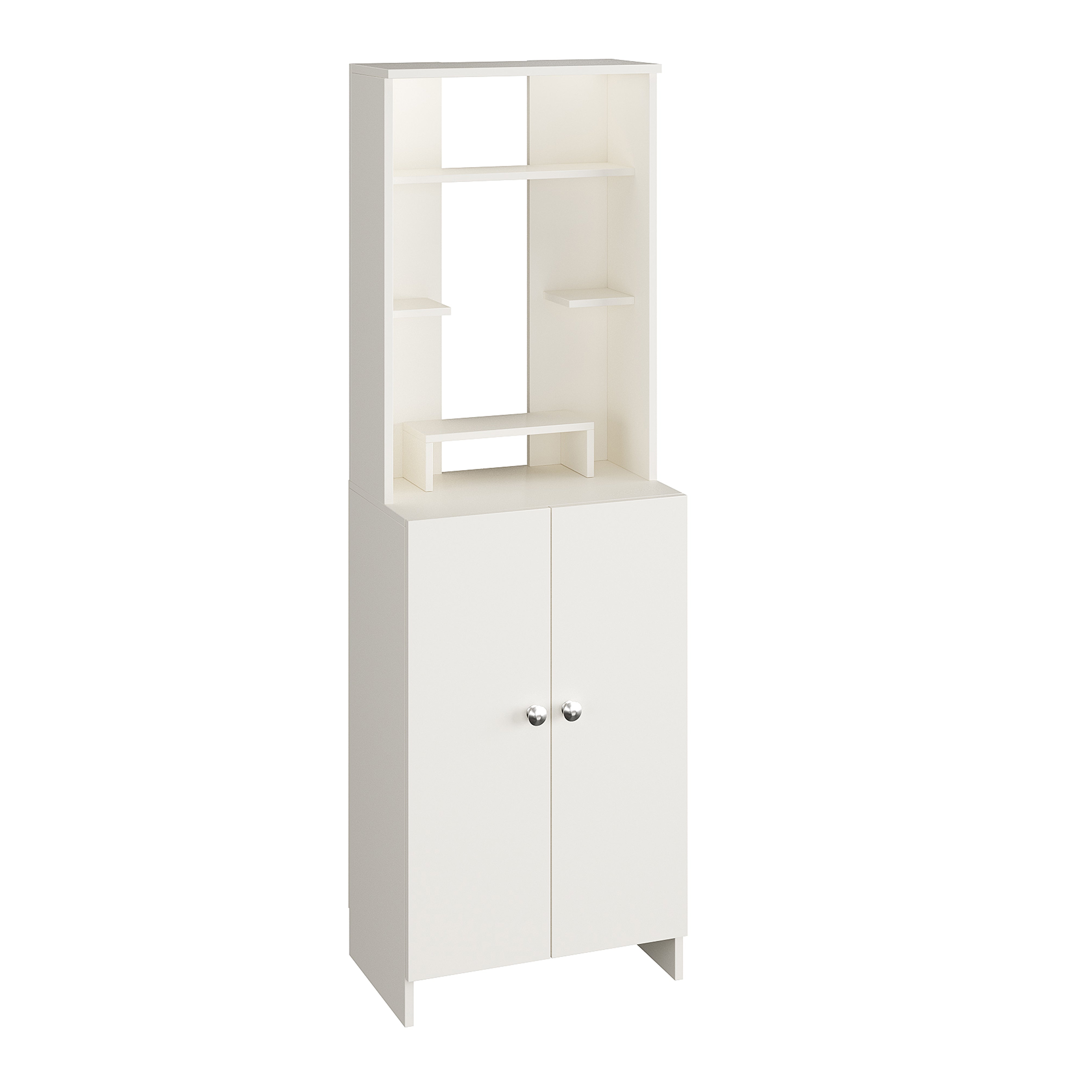 Aura Mandir for Home, Modern Temple for Home & Office, Prayer Cabinet Puja Stand Shelf in White Finish