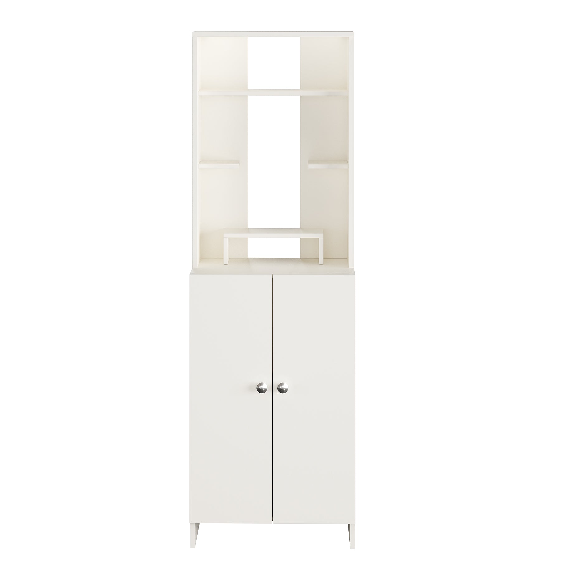 Aura Mandir for Home, Modern Temple for Home & Office, Prayer Cabinet Puja Stand Shelf in White Finish