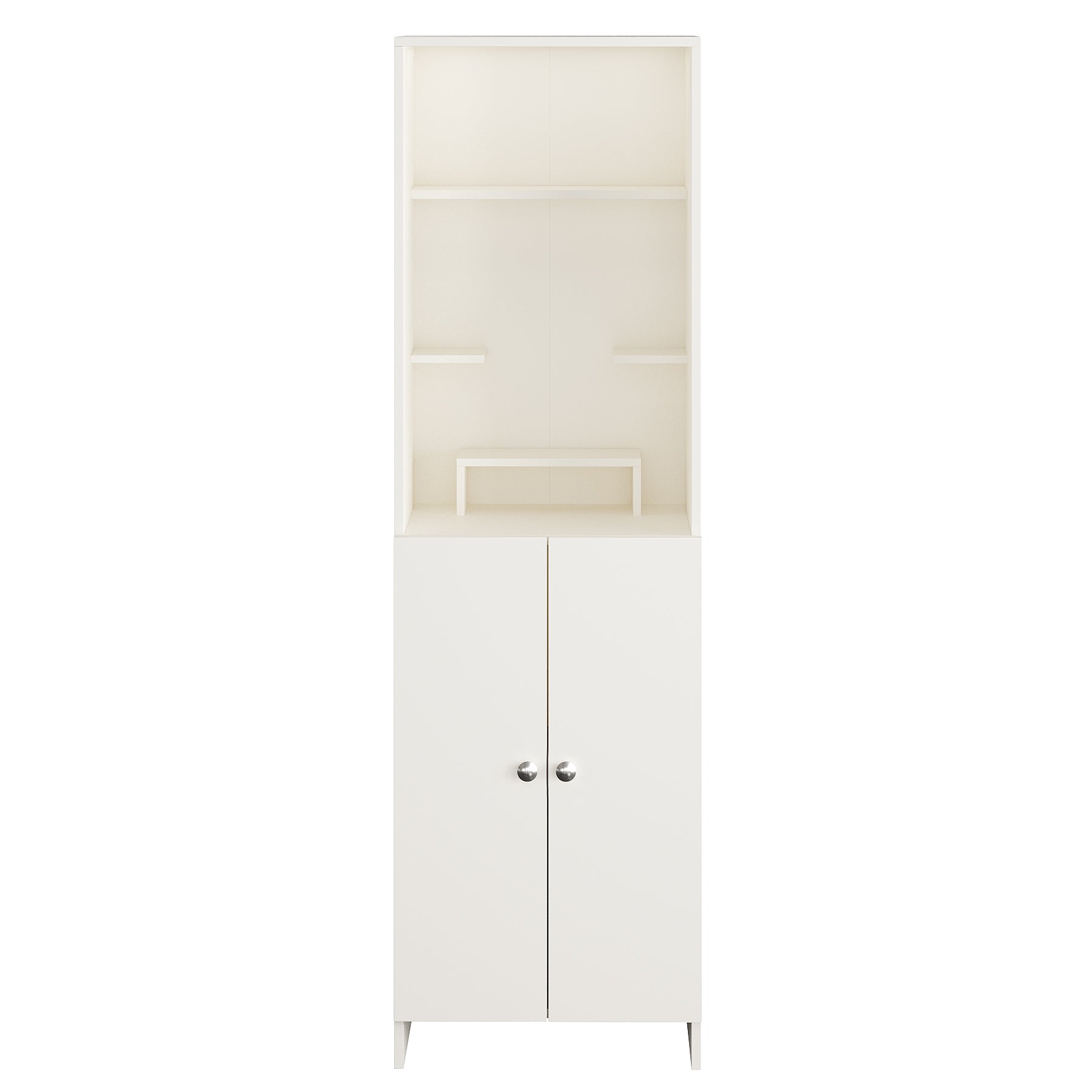 Anvika Pooja Mandir for Home, Modern Temple for Home & Office, Prayer Cabinet Puja Stand Shelf in White Finish