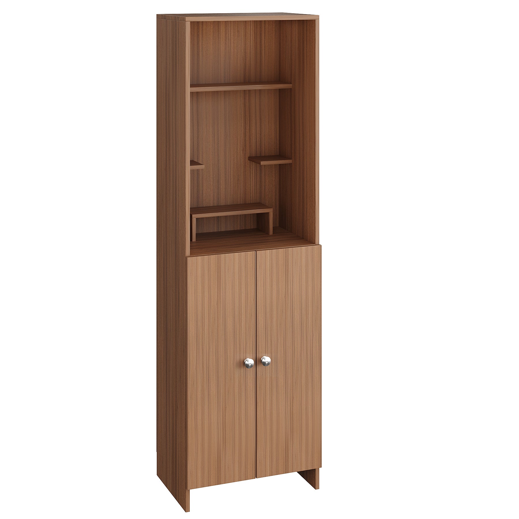 Anvika Pooja Mandir for Home, Modern Temple for Home & Office, Prayer Cabinet Puja Stand Shelf in Exotic Teak Finish