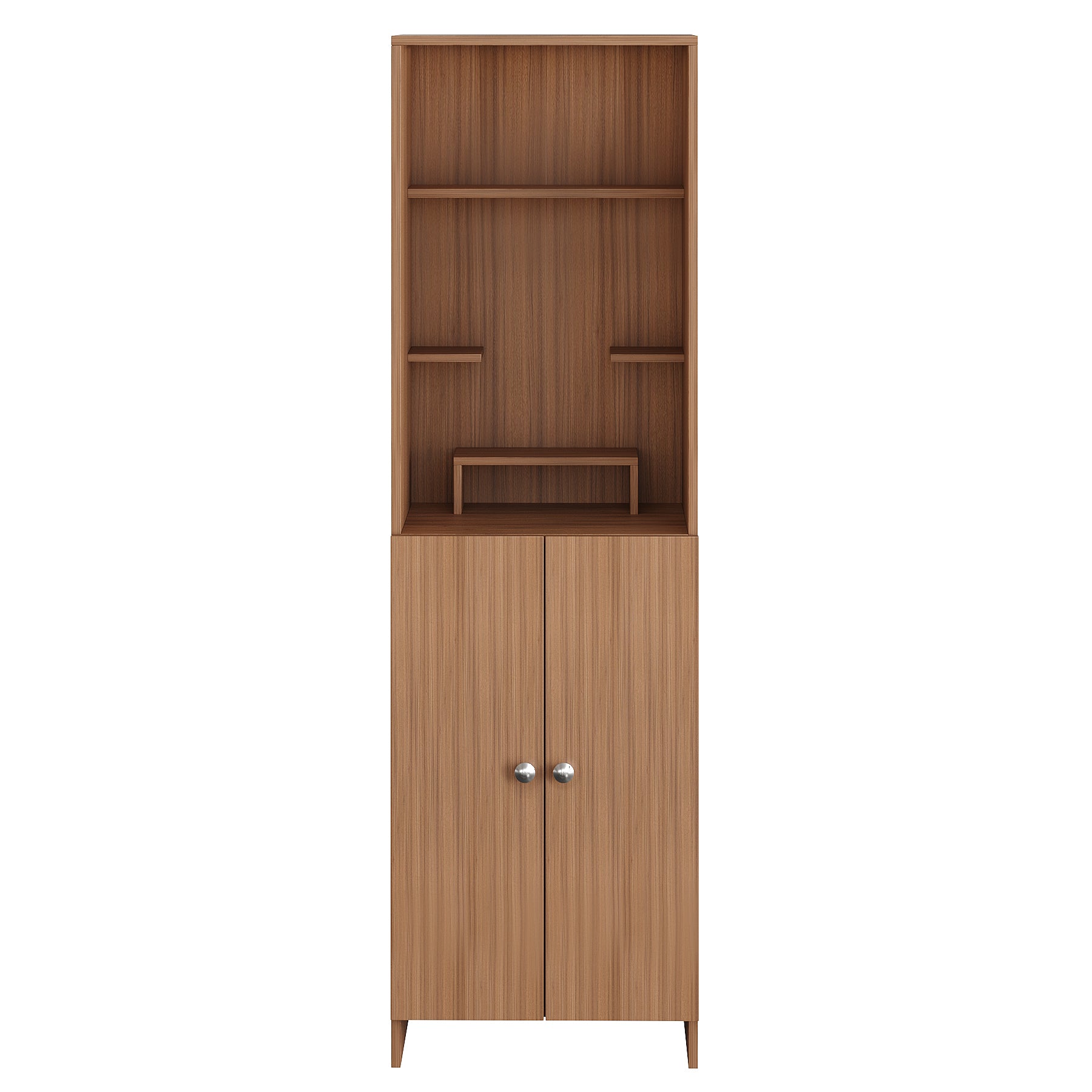 Anvika Pooja Mandir for Home, Modern Temple for Home & Office, Prayer Cabinet Puja Stand Shelf in Exotic Teak Finish