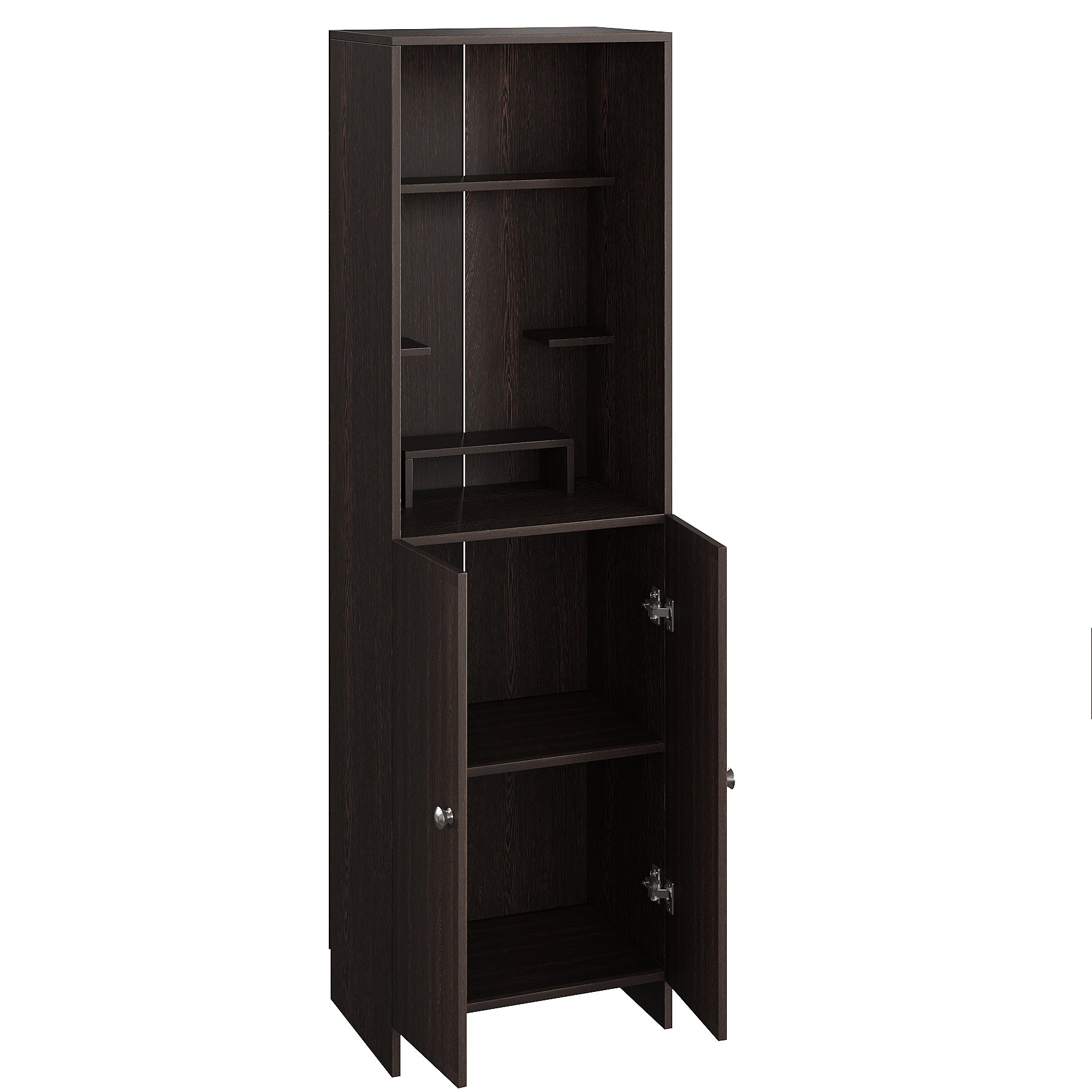 Anvika Pooja Mandir for Home, Modern Temple for Home & Office, Prayer Cabinet Puja Stand Shelf in Wenge Finish