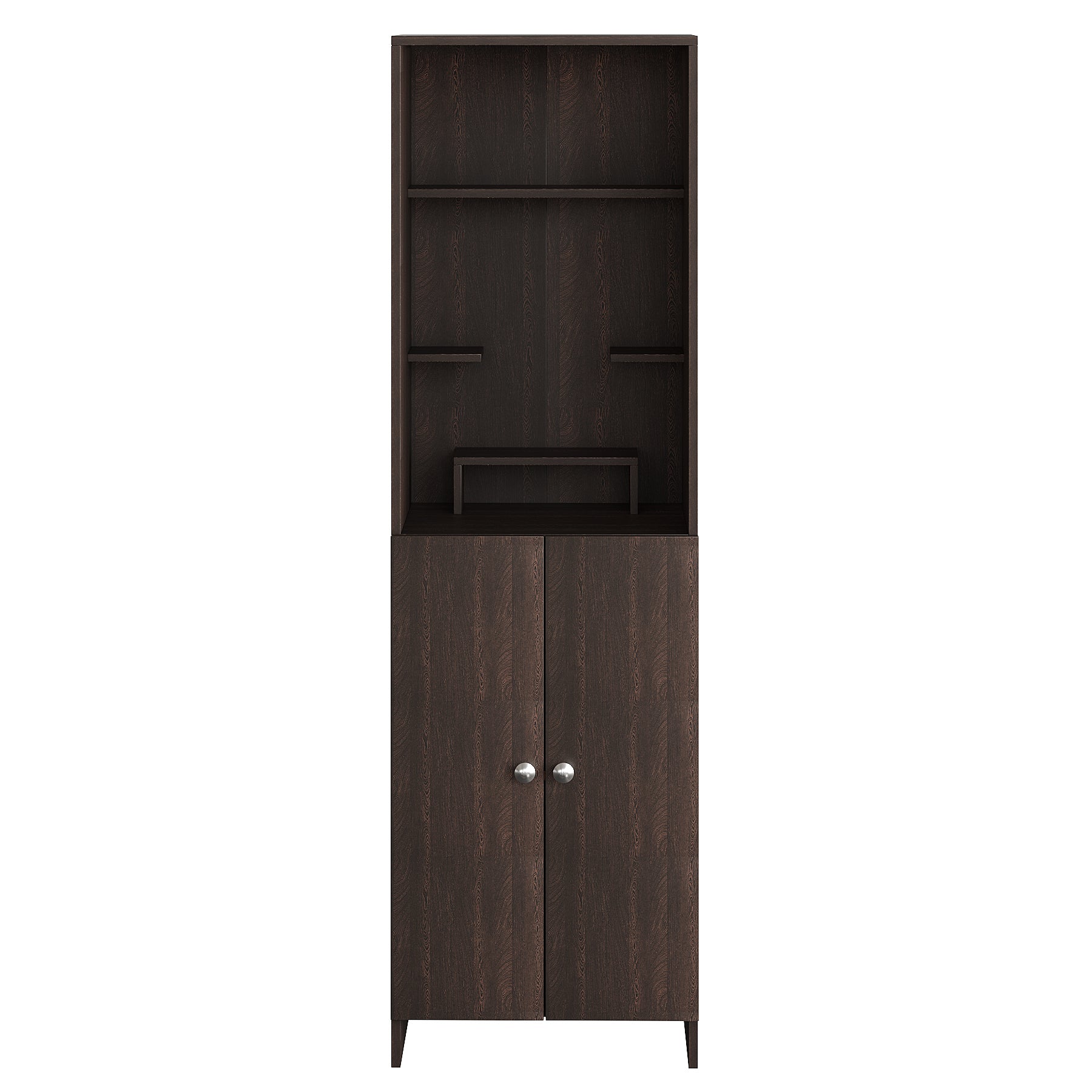 Anvika Pooja Mandir for Home, Modern Temple for Home & Office, Prayer Cabinet Puja Stand Shelf in Wenge Finish