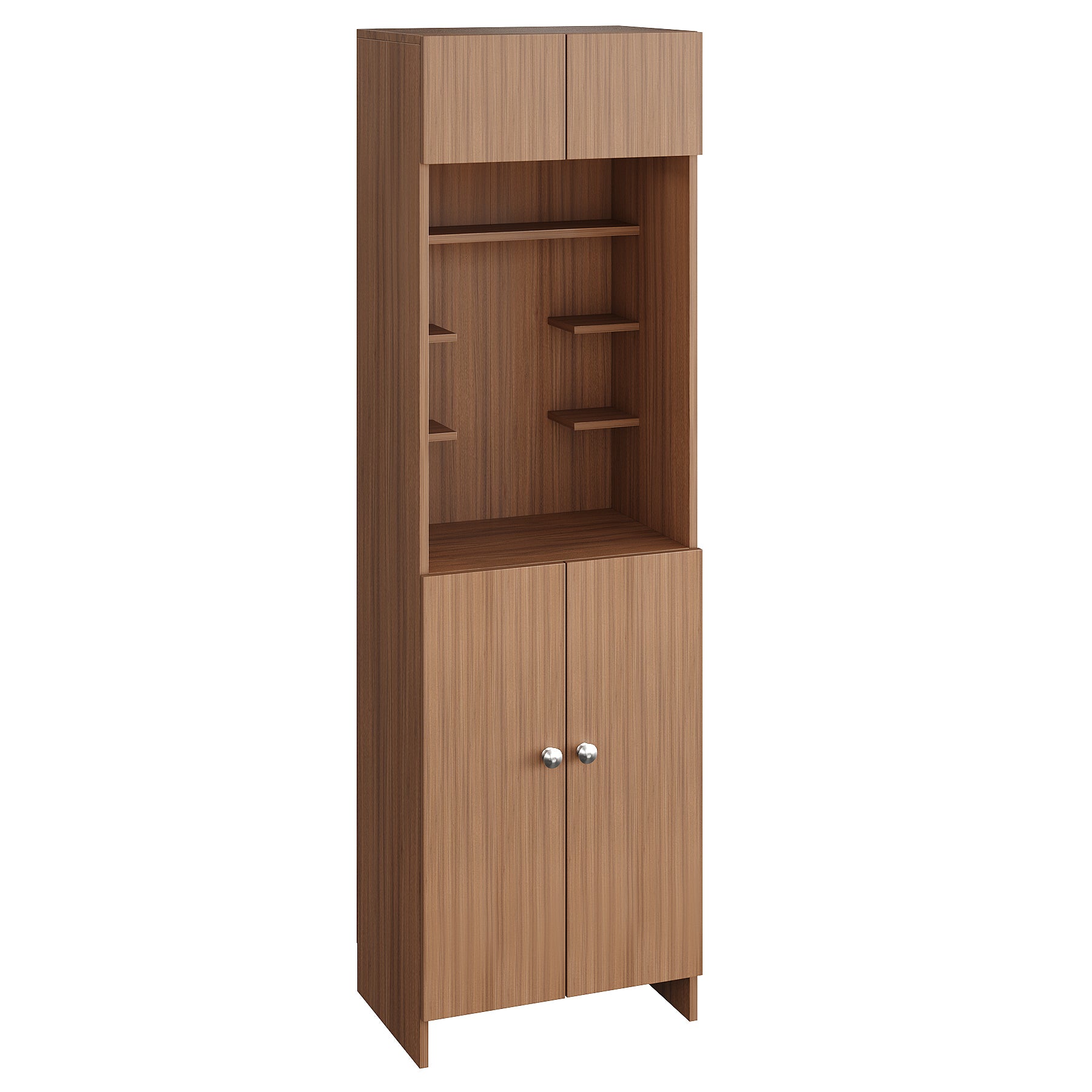 Shivika Pooja Mandir for Home, Modern Temple for Home & Office, Prayer Cabinet Puja Stand Shelf in Exotic Teak Finish