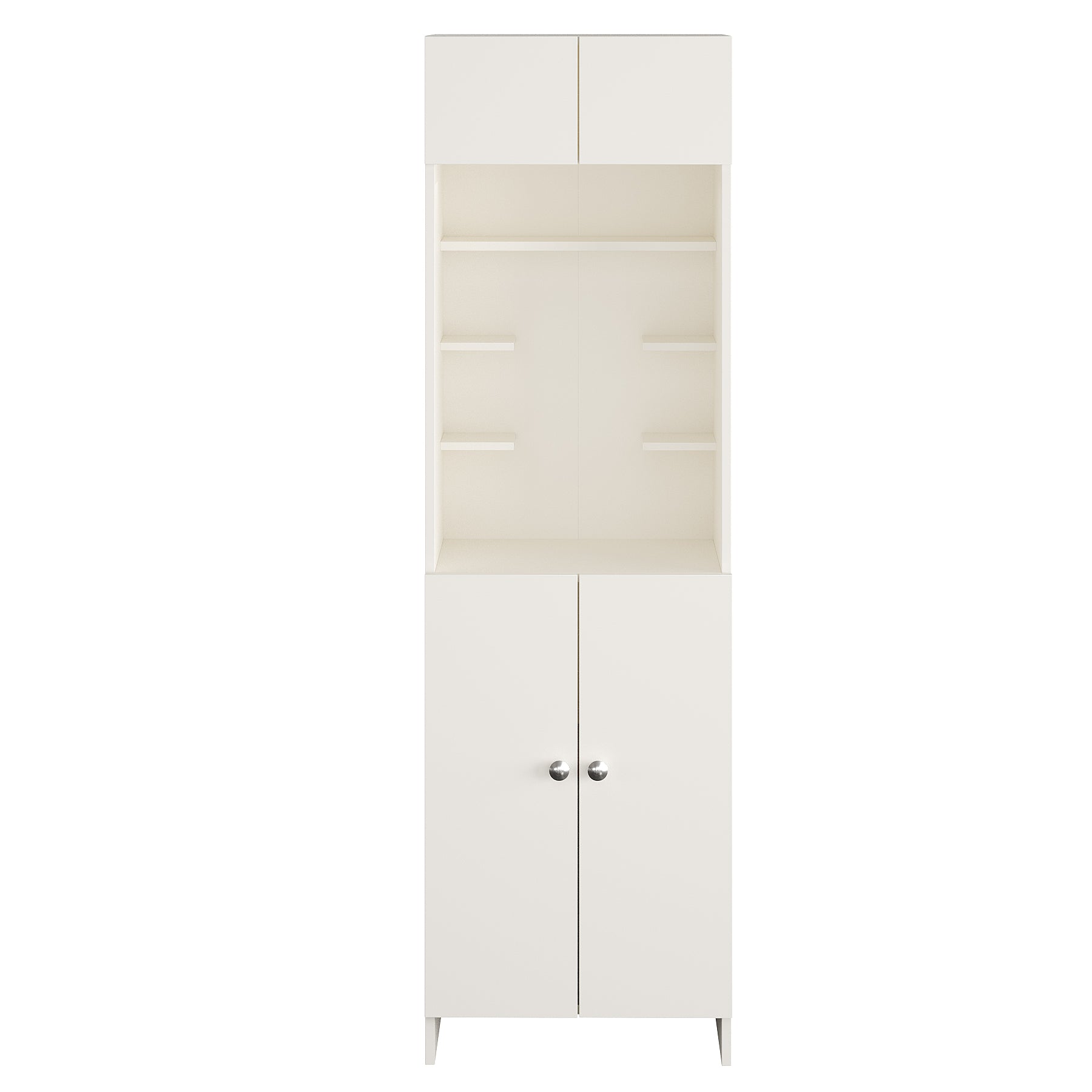 Shivika Pooja Mandir for Home, Modern Temple for Home & Office, Payer Cabinet Puja Stand Shelf in White Finish