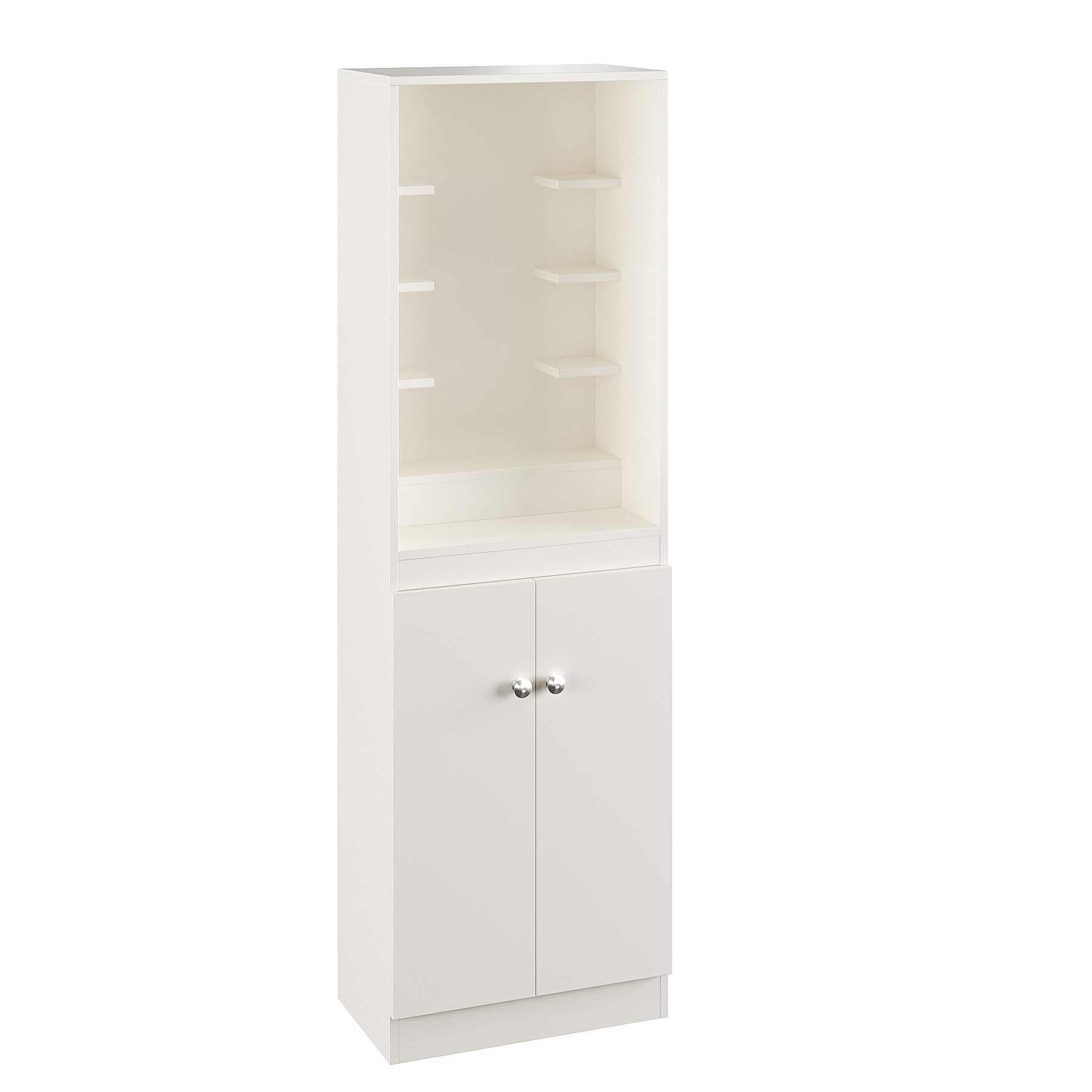 Adya Pooja Mandir for Home, Modern Temple for Home & Office, Prayer Cabinet Puja Stand Shelf in White Finish