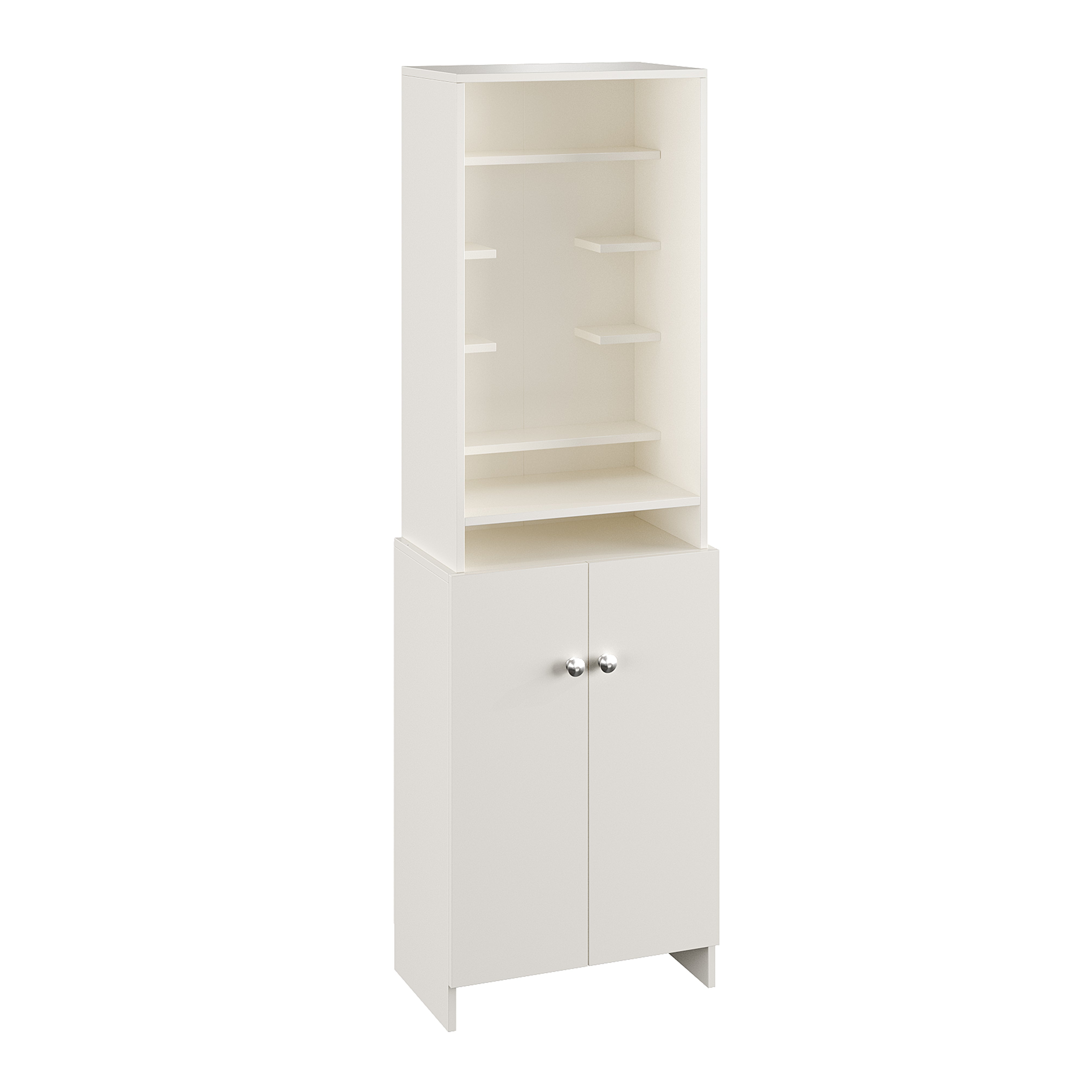 Shrisha Pooja Mandir for Home, Modern Temple for Home & Office, Prayer Cabinet Puja Stand Shelf in White Finish