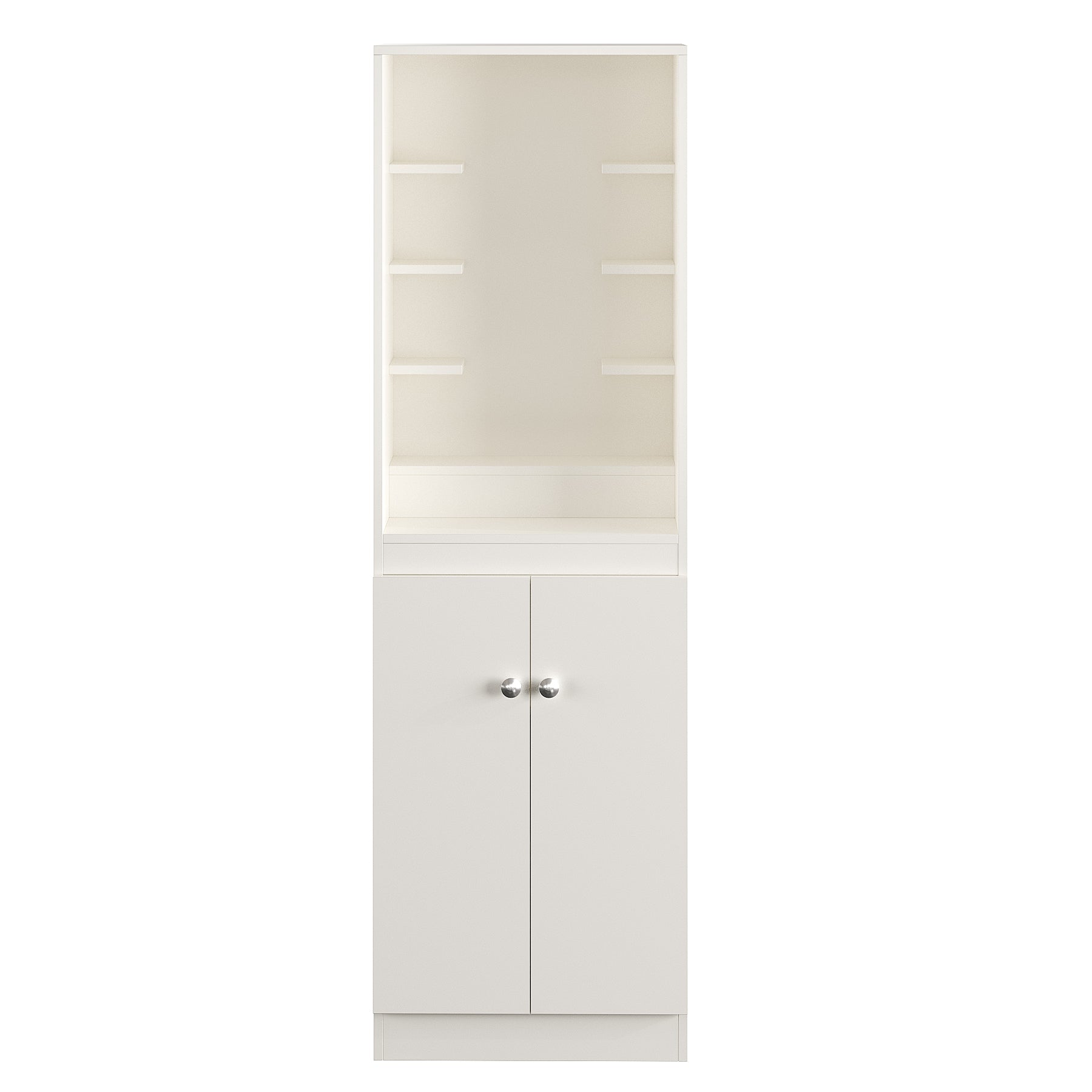 Adya Pooja Mandir for Home, Modern Temple for Home & Office, Prayer Cabinet Puja Stand Shelf in White Finish