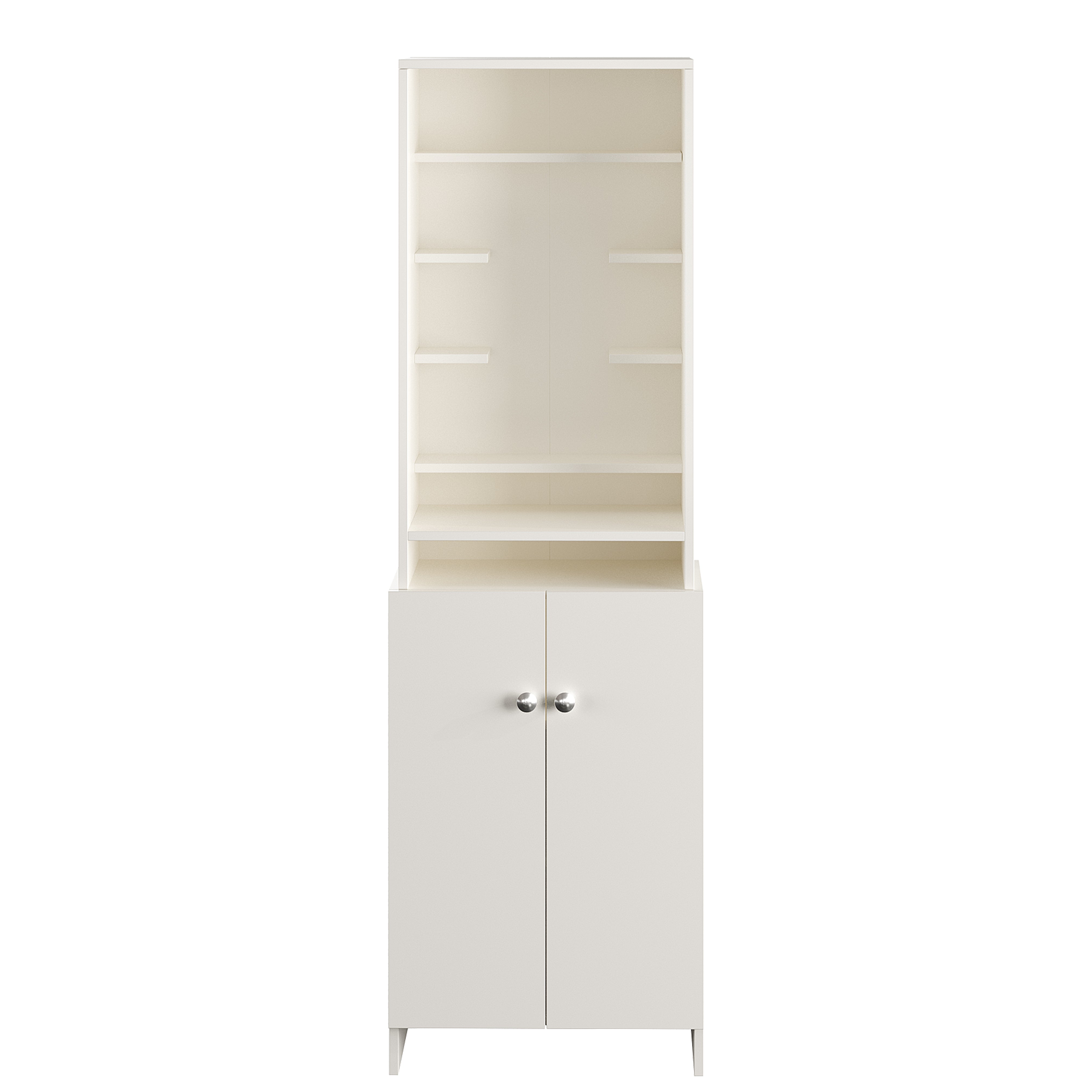 Shrisha Pooja Mandir for Home, Modern Temple for Home & Office, Prayer Cabinet Puja Stand Shelf in White Finish