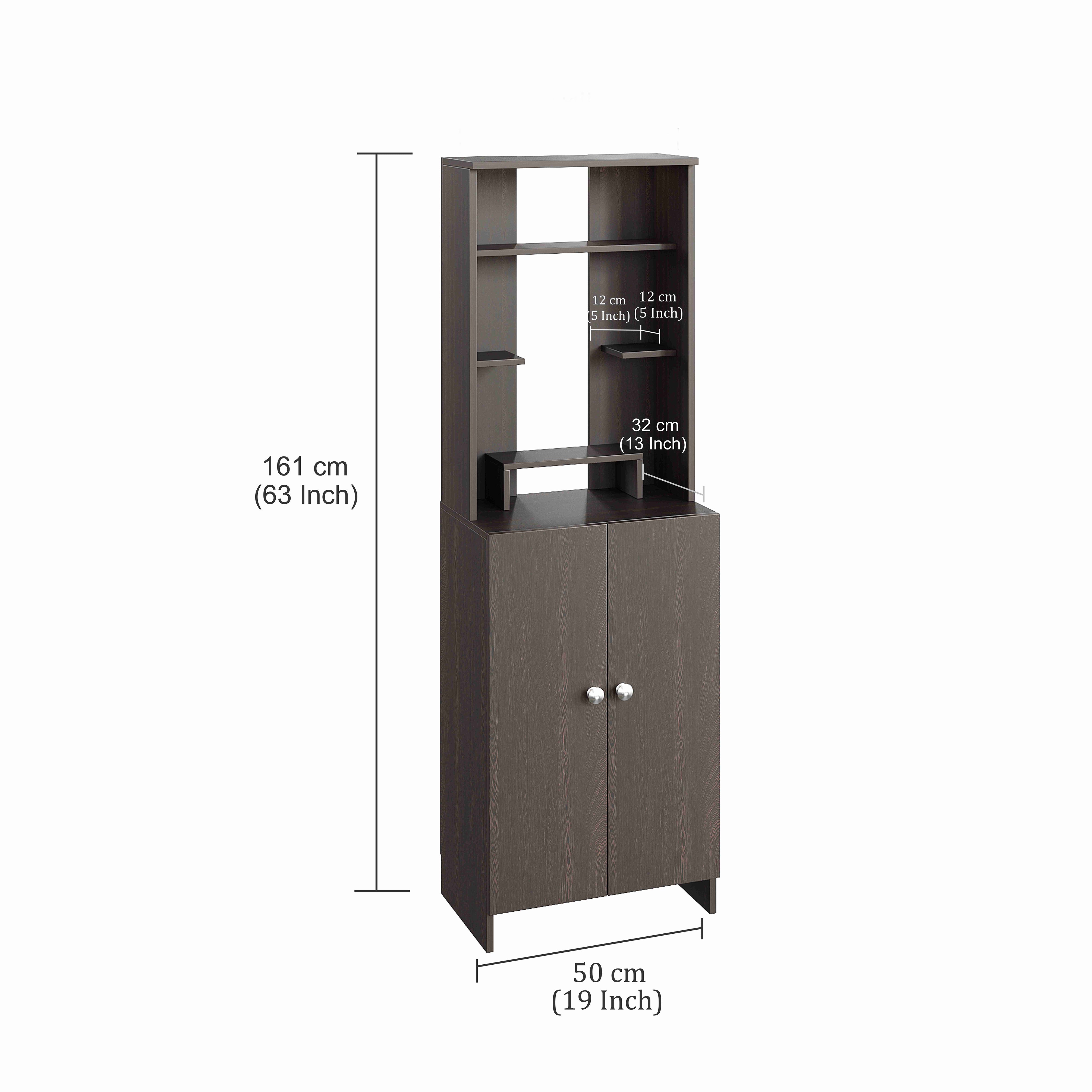 Aura Mandir for Home, Modern Temple for Home & Office, Prayer Cabinet Puja Stand Shelf in Wenge Finish
