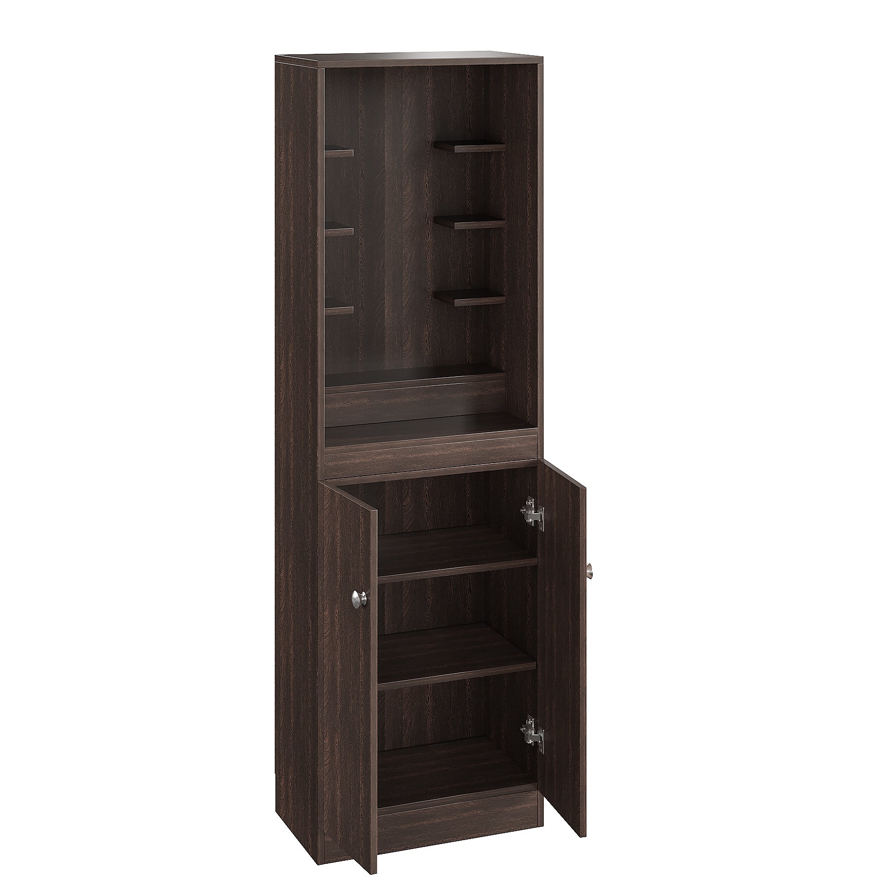 Adya Pooja Mandir for Home, Modern Temple for Home & Office, Prayer Cabinet Puja Stand Shelf in Wenge Finish