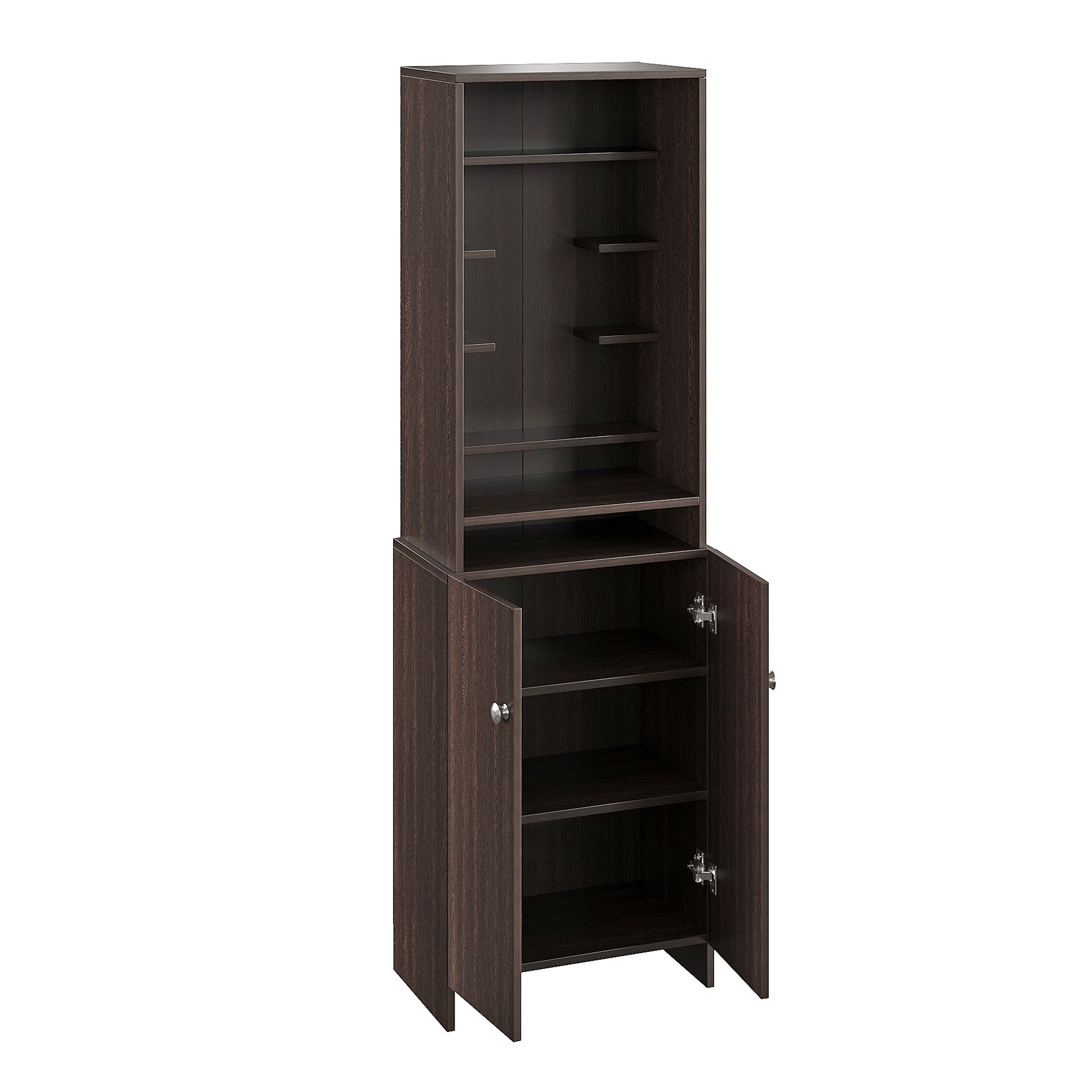 Shrisha Pooja Mandir for Home, Modern Temple for Home & Office, Prayer Cabinet Puja Stand Shelf in Wenge Finish