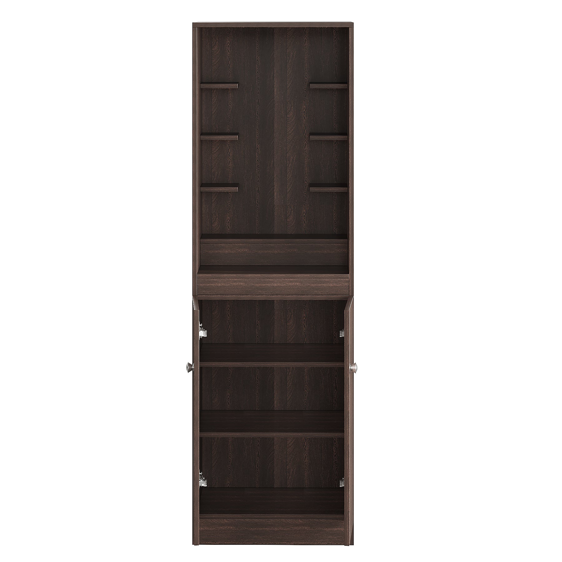Adya Pooja Mandir for Home, Modern Temple for Home & Office, Prayer Cabinet Puja Stand Shelf in Wenge Finish