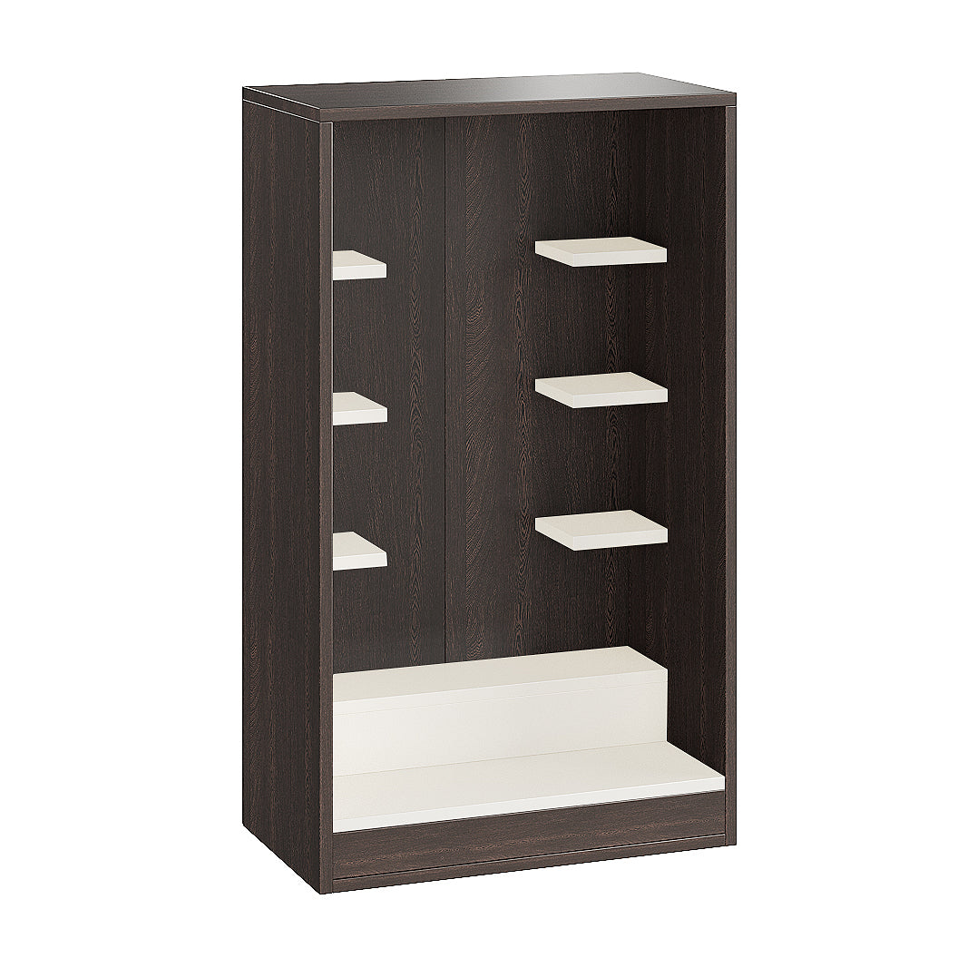 Ketki Pooja Mandir for Home, Modern Temple for Home & Office, Wall-Mount Puja Stand Shelf Wenge & White Finish