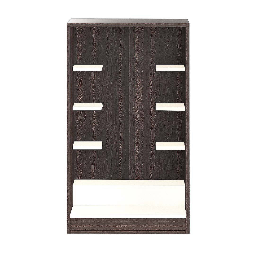 Ketki Pooja Mandir for Home, Modern Temple for Home & Office, Wall-Mount Puja Stand Shelf Wenge & White Finish