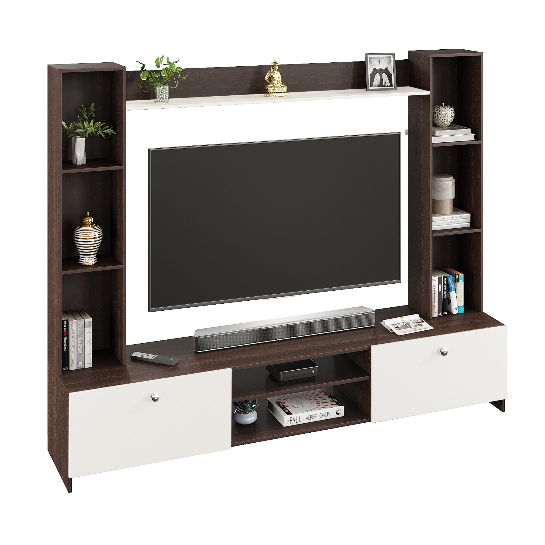 Fits up to 50 in TVs (Exotic Teak & White 50") (Copy)