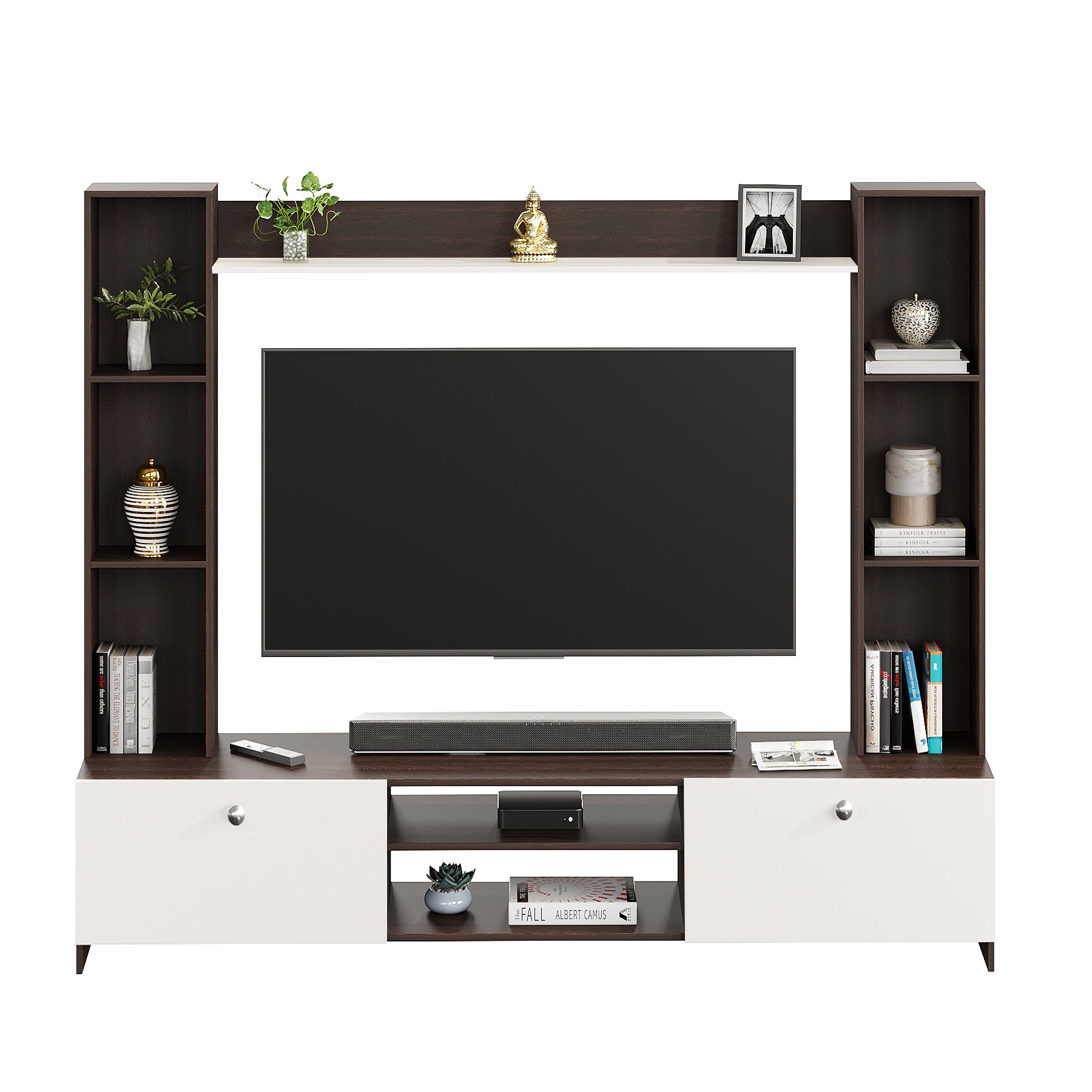 Fits up to 50 in TVs (Exotic Teak & White 50") (Copy)