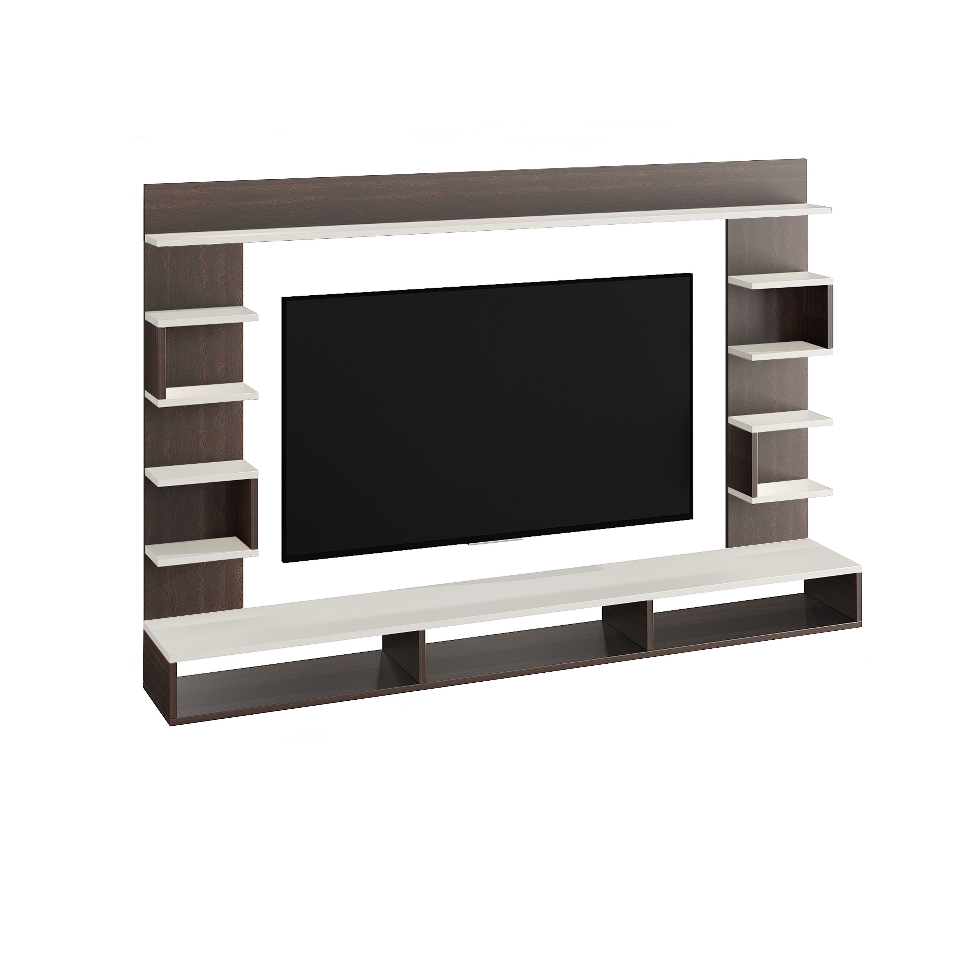 FURNEASER Steven Engineered Wood Wall Mount TV Unit/TV Stand/TV Cabinet/TV Entertainment Unit/Set Top Box Stand (Ideal for 55 Inch) (Wenge & White)
