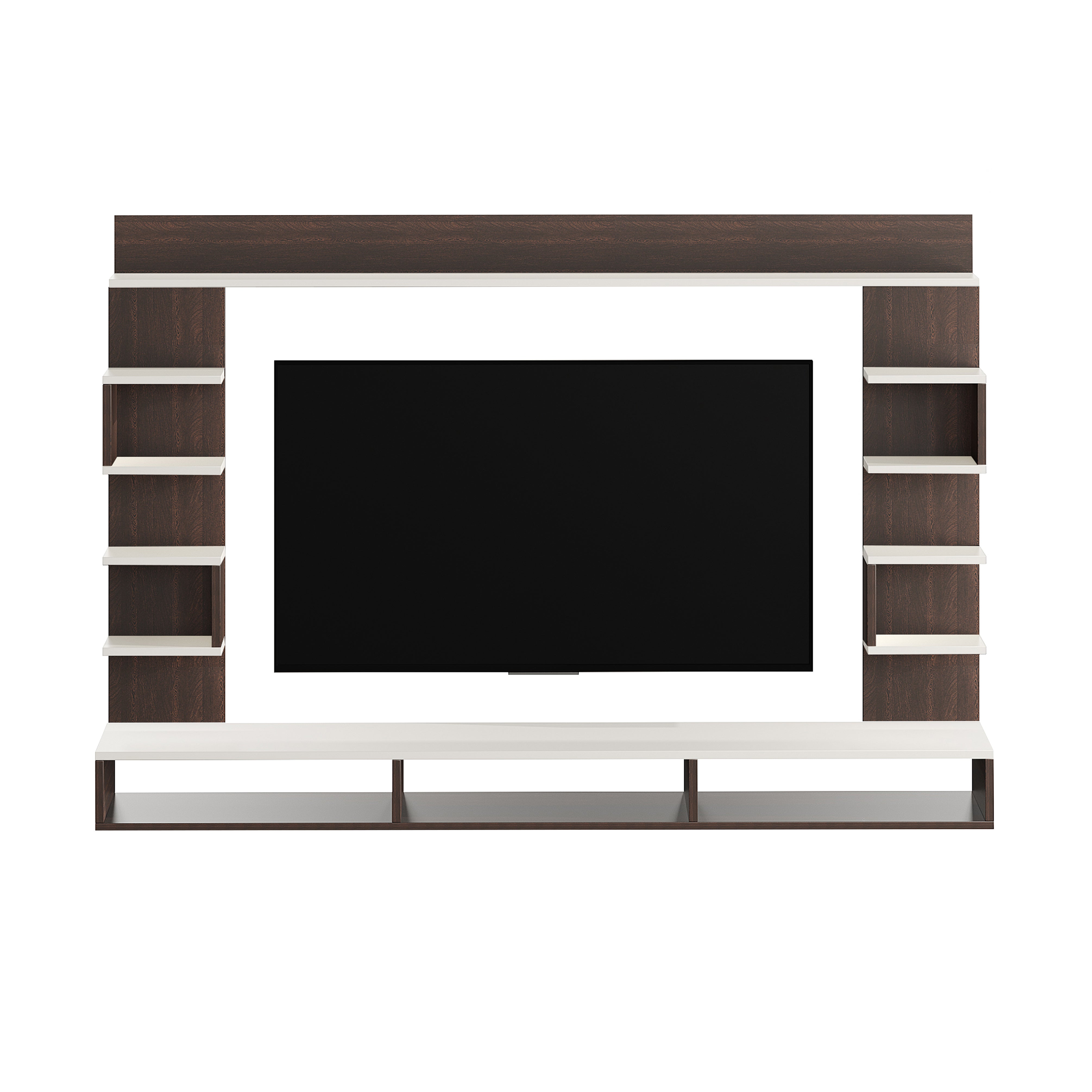 FURNEASER Steven Engineered Wood Wall Mount TV Unit/TV Stand/TV Cabinet/TV Entertainment Unit/Set Top Box Stand (Ideal for 55 Inch) (Wenge & White)