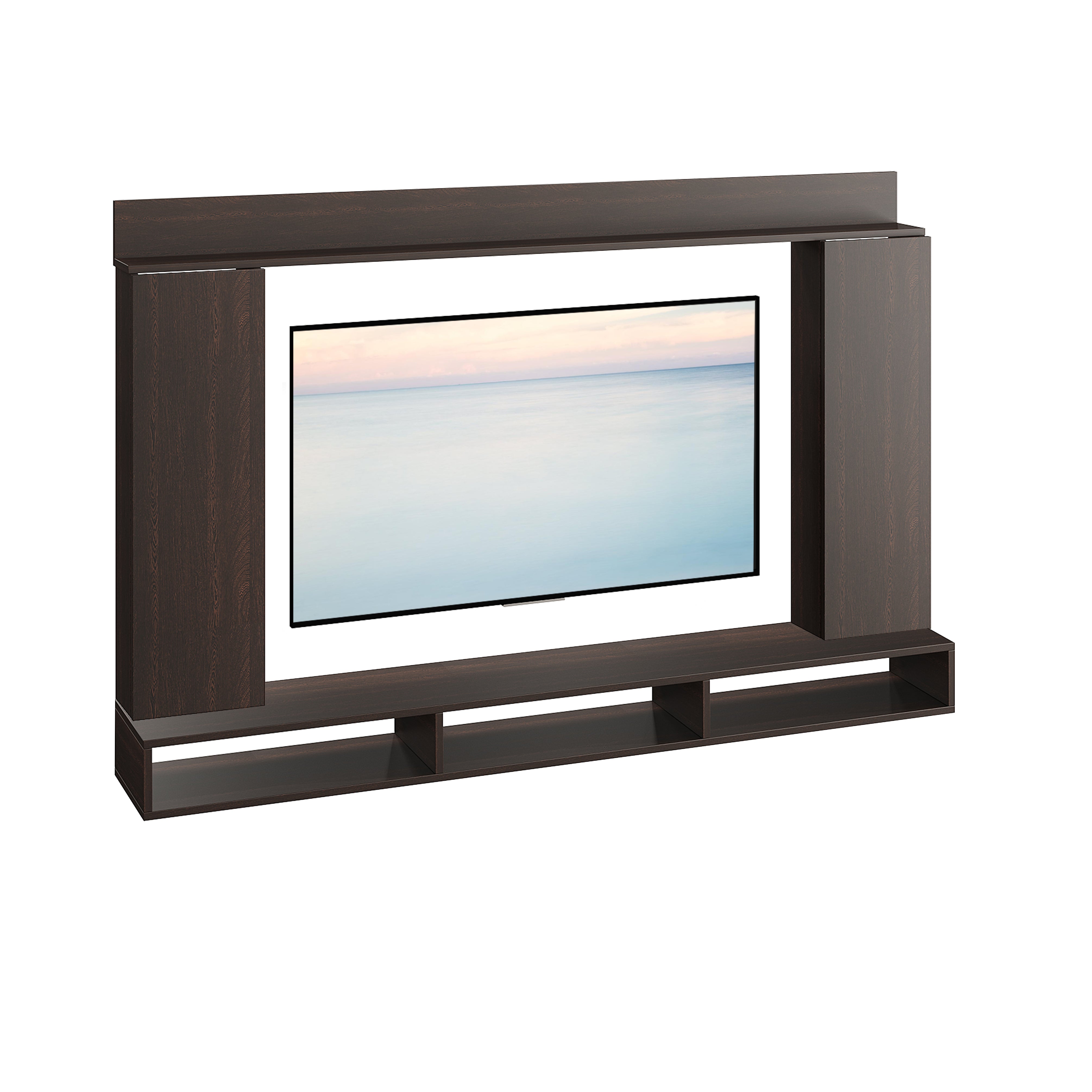 FURNEASER Morris Engineered Wood Wall Mount TV Unit/Set Top Box Stand with Display Shelves/Modern Tv Rack/Cabinet/Showcase for 43 inch TV (Wenge)