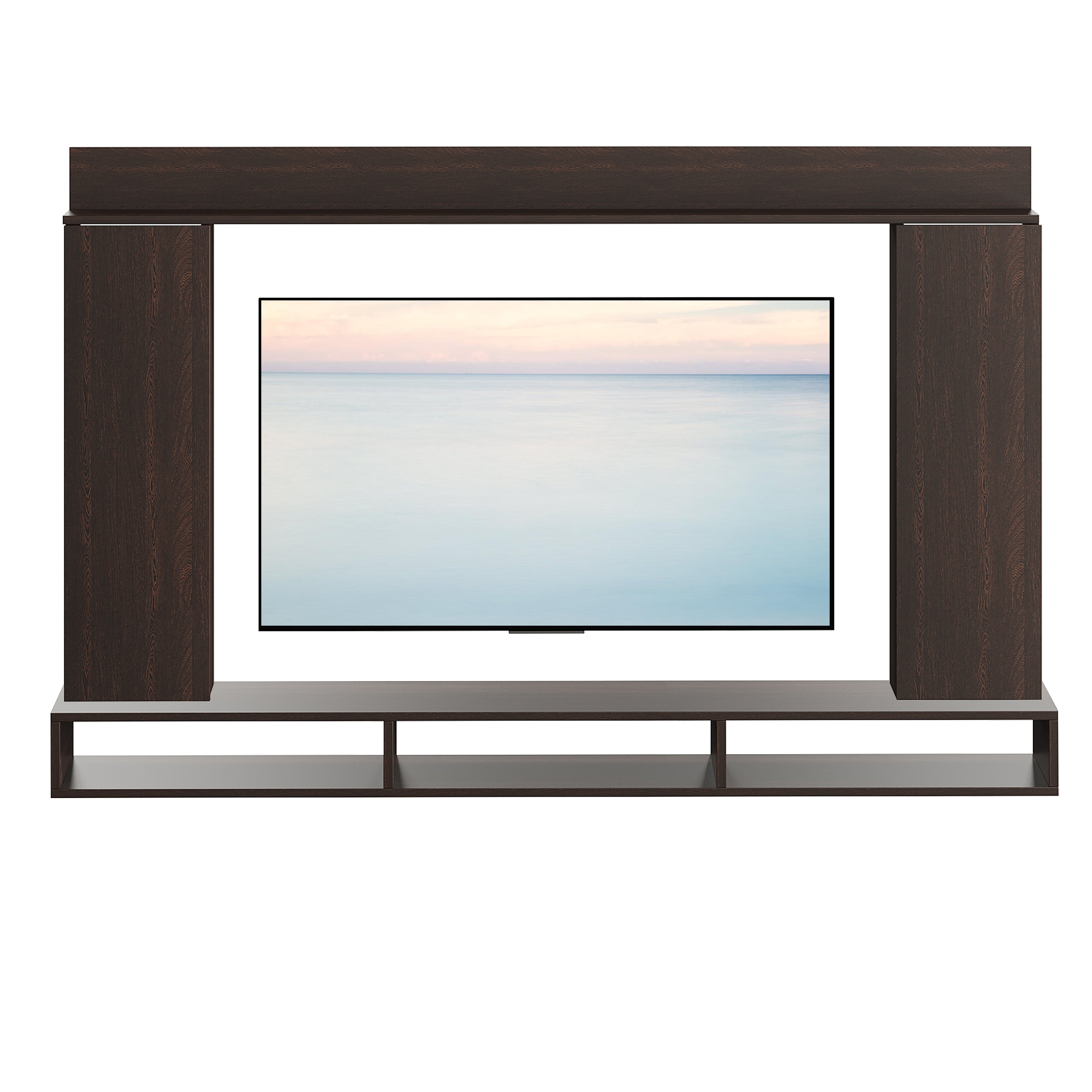 FURNEASER Morris Engineered Wood Wall Mount TV Unit/Set Top Box Stand with Display Shelves/Modern Tv Rack/Cabinet/Showcase for 43 inch TV (Wenge)