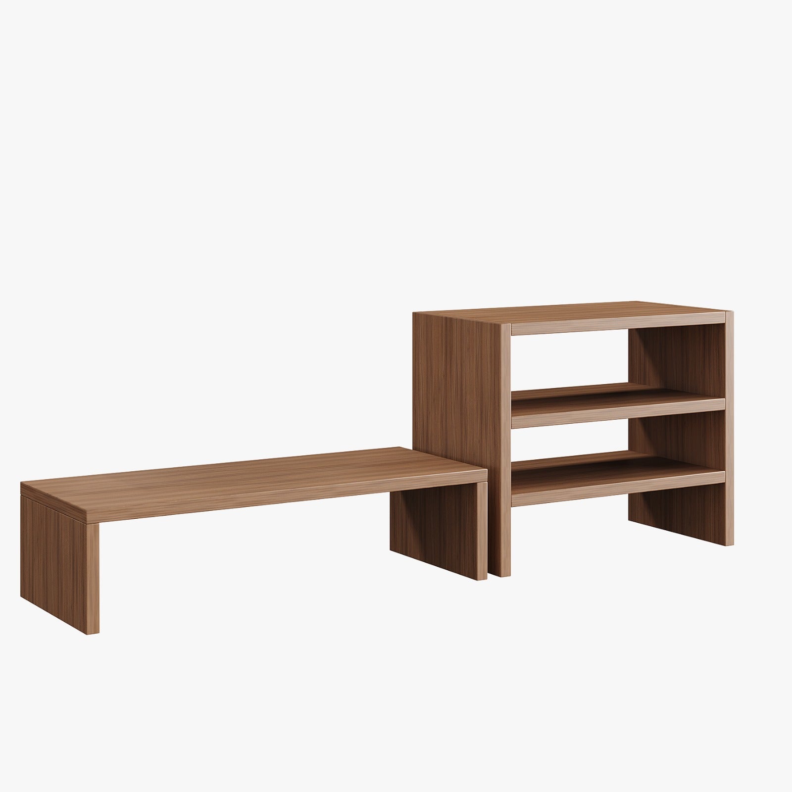 Densi Wooden Monitor Stand Organizer Desktop Organizer Monitor Riser Laptop Stand