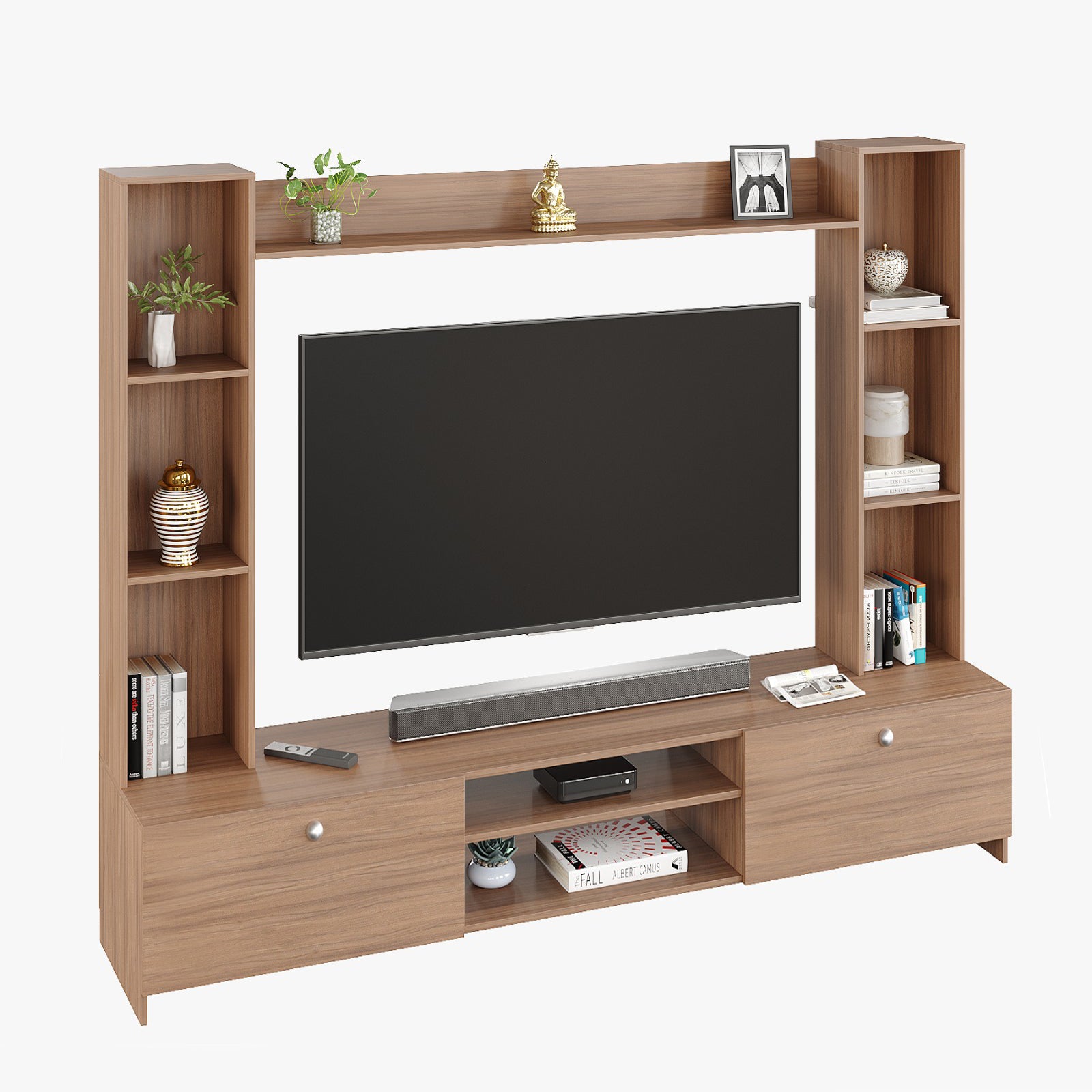 Fits up to 60” TVs (Exotic teak)