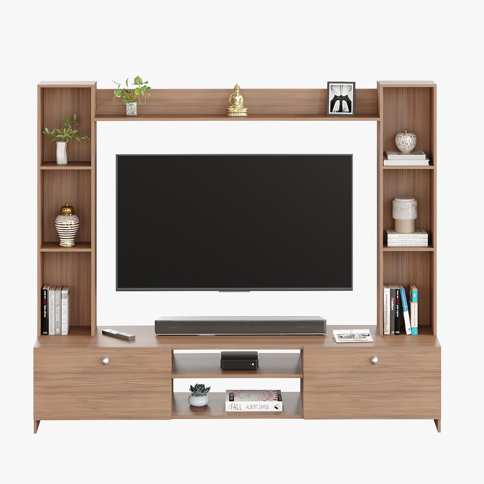 Fits up to 60” TVs (Exotic teak)