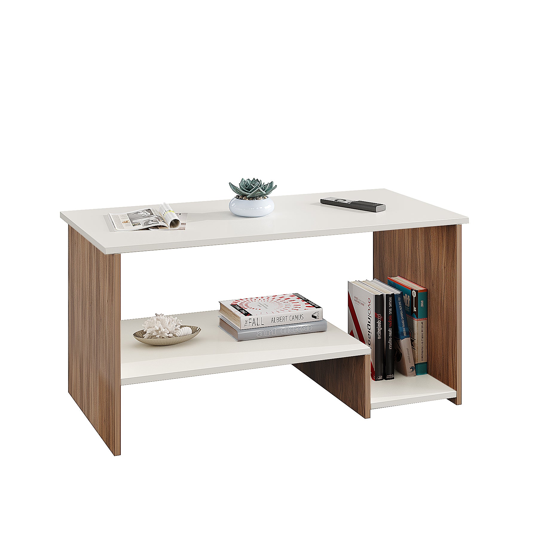 Aster Modern Coffee Table with Storage, Centre Table, Teapoy for Living Room