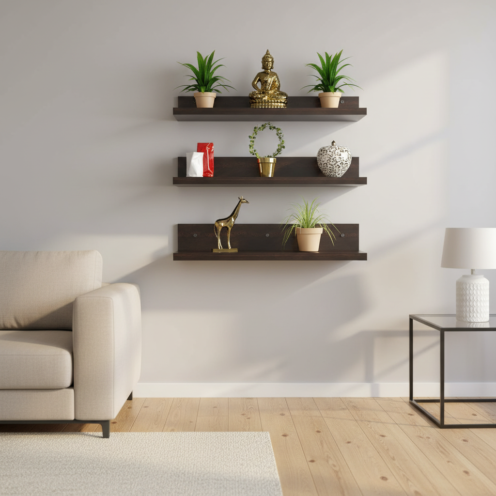 Wall-Mounted Wooden Modern Wall Shelf For Home – Furneaser Crucia