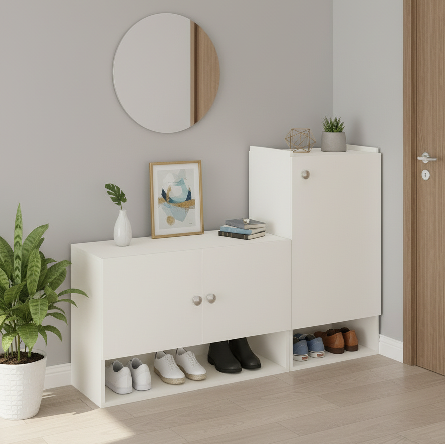 Floor-Standing Wooden Modern Shoe Rack For Home – Furneaser Sinala