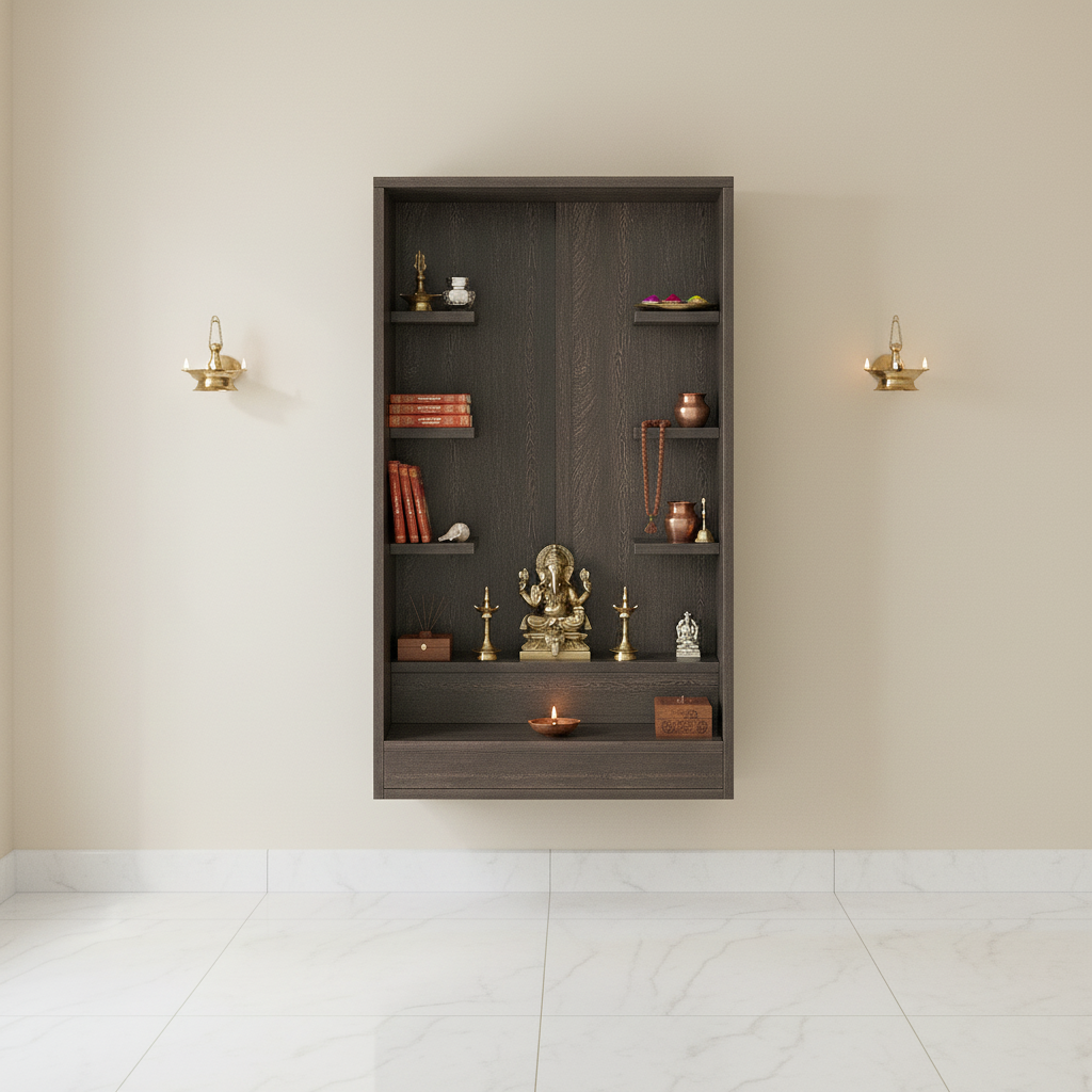 Wall-Mounted Wooden Modern Temple For Home – Furneaser Ketki