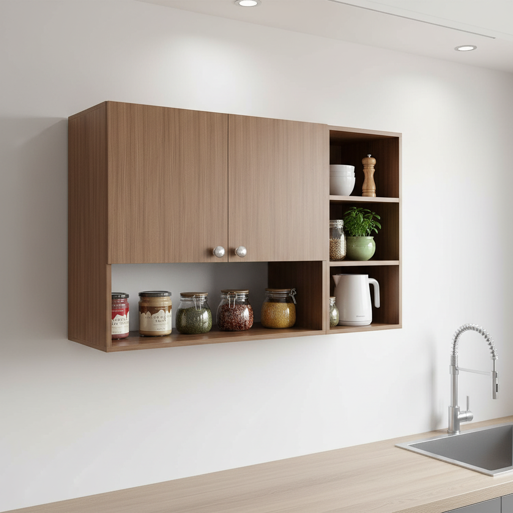 Wall-Mounted Wooden Modern Kitchen Rack For Home – Furneaser Rozel