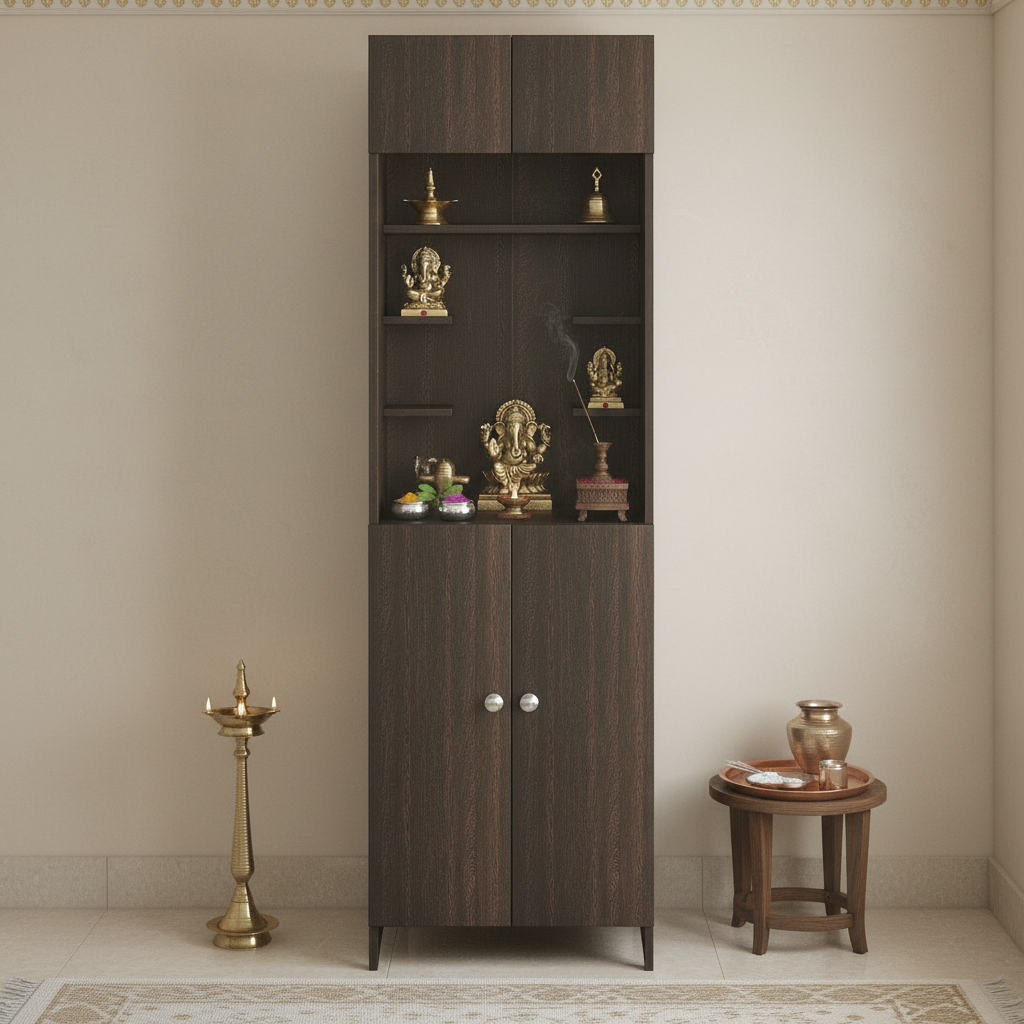 Floor-Standing Wooden Modern Temple For Home – Furneaser Shivika
