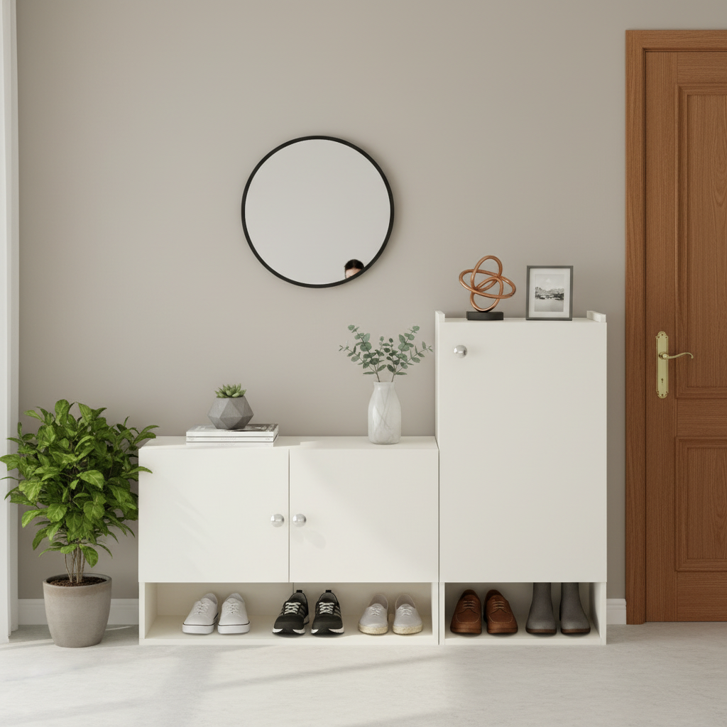 Floor-Standing Wooden Modern Shoe Rack For Home – Furneaser Sinala