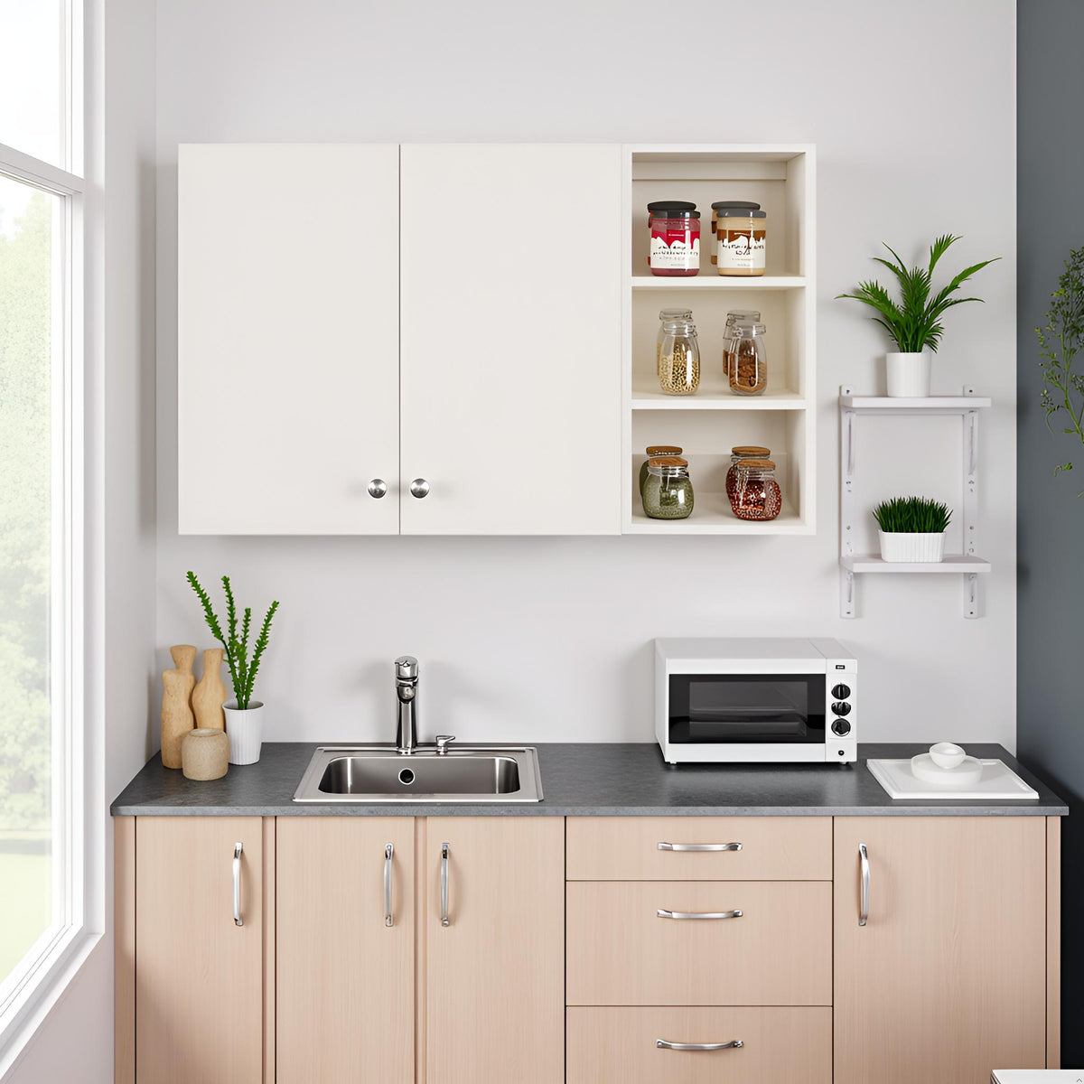 Wall-Mounted Wooden Modern Kitchen Rack For Home – Furneaser Lismore