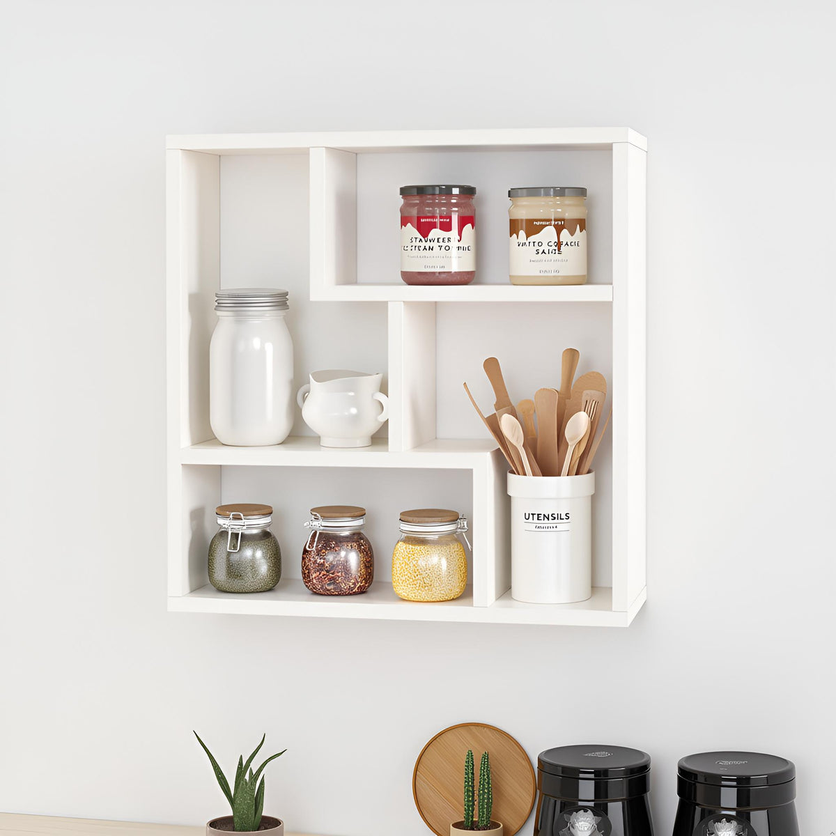 Wall-Mounted Wooden Modern Kitchen Rack For Home – Furneaser Ominus