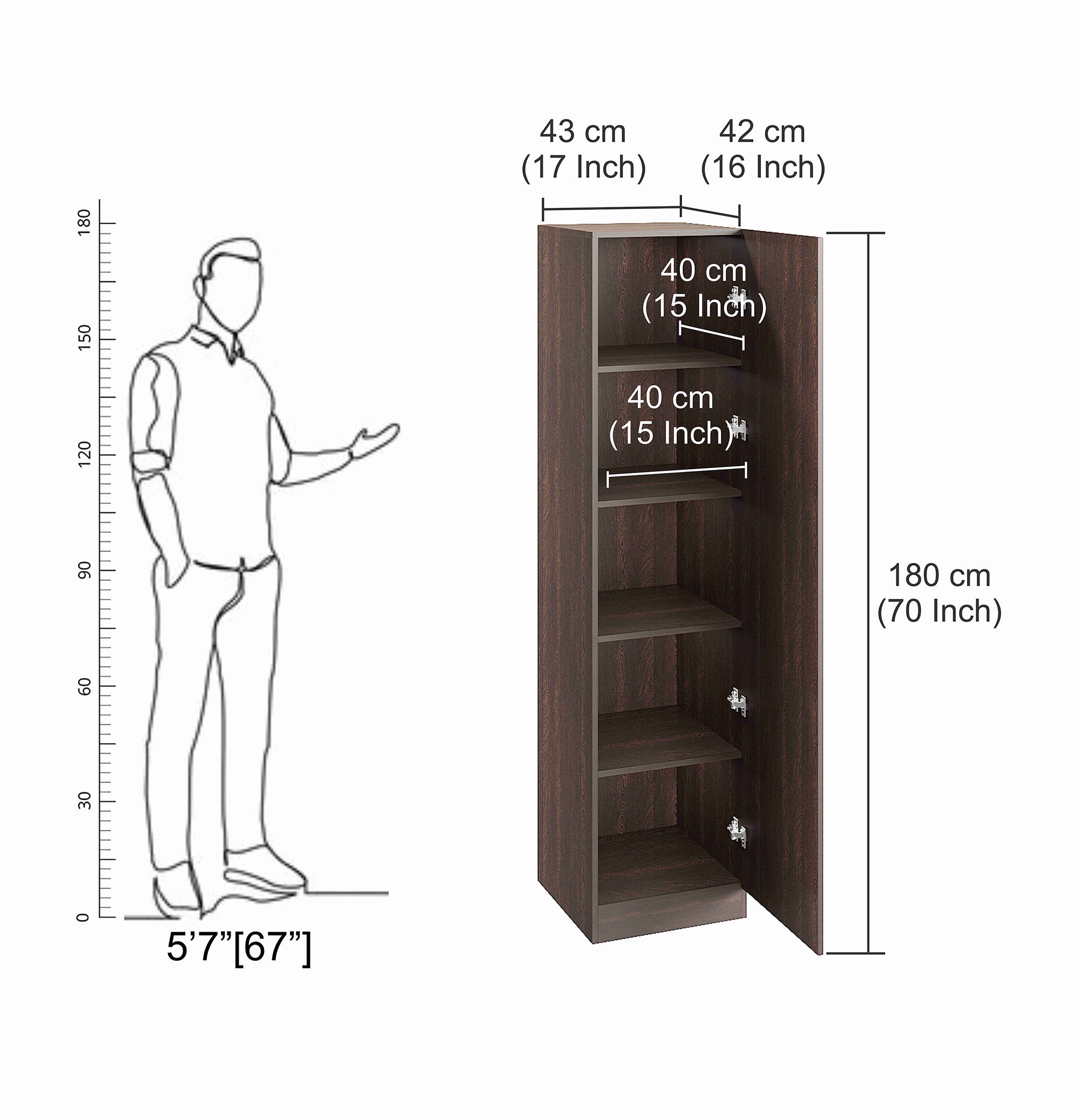 Fanciable Wardrobe Almirah with Door for Clothes, Cabinet Closet Organizer, Cupboard for Bedroom Living Room