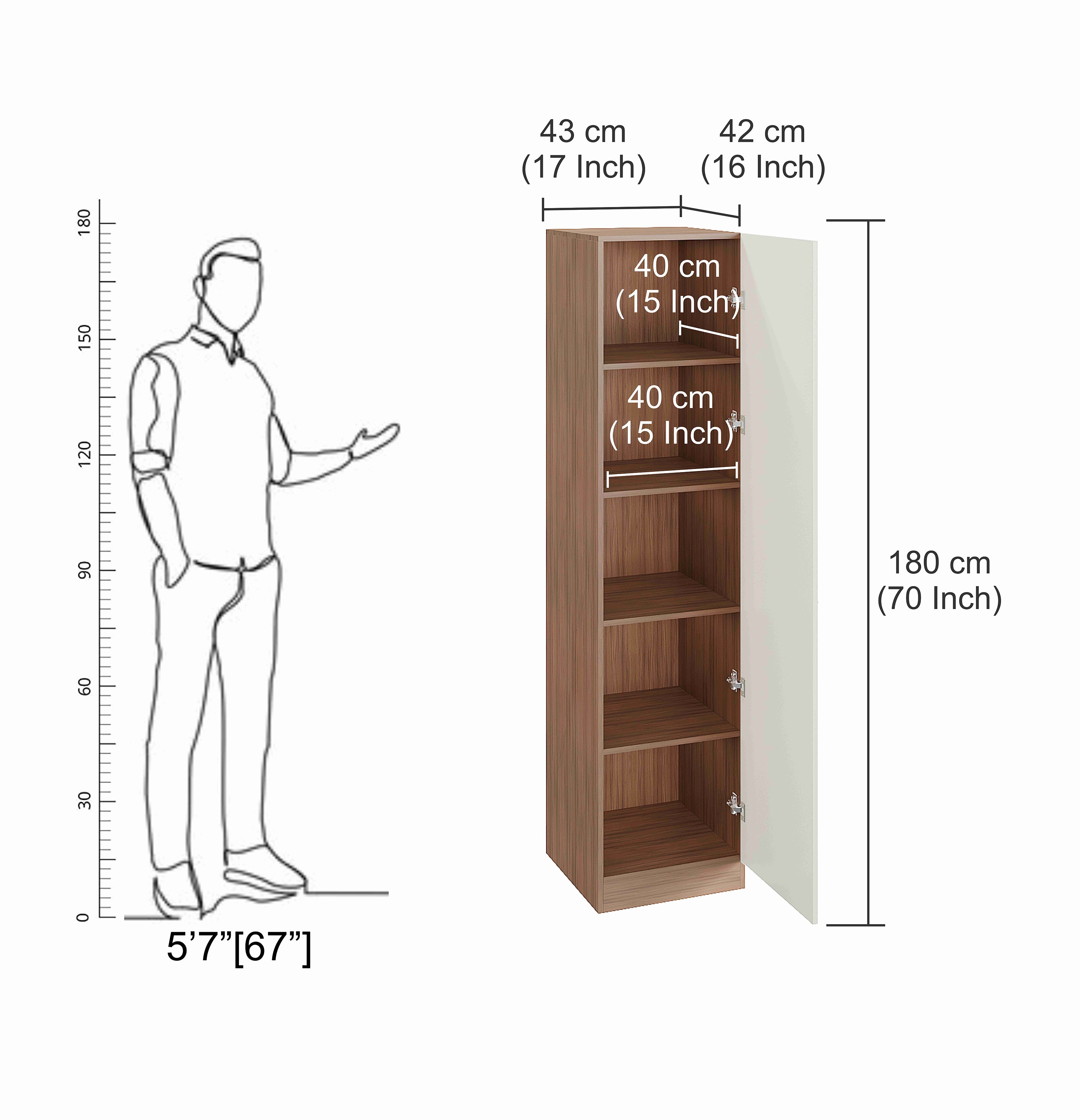 Fanciable Wardrobe Almirah with Door for Clothes, Cabinet Closet Organizer, Cupboard for Bedroom Living Room