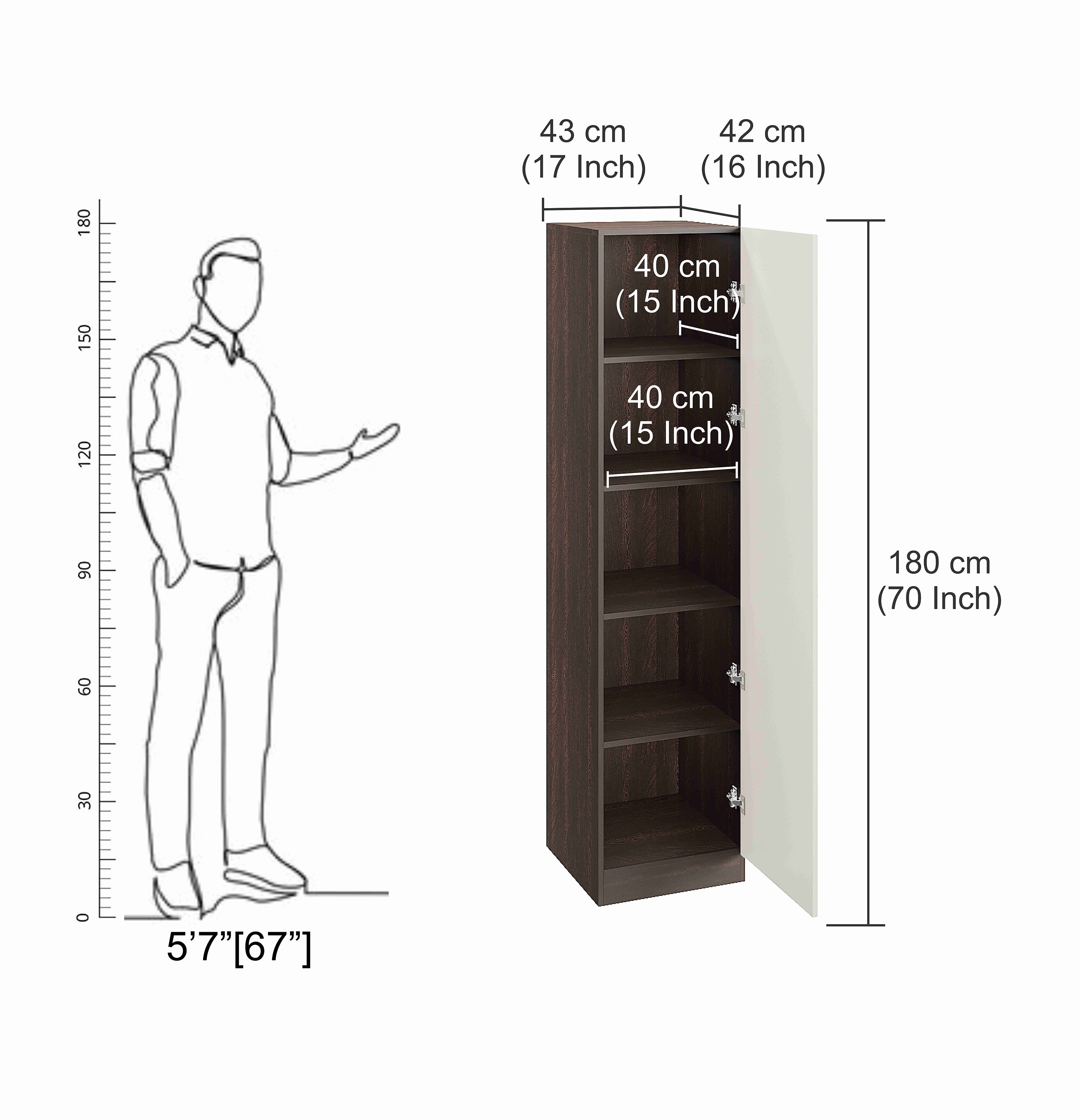 Fanciable Wardrobe Almirah with Door for Clothes, Cabinet Closet Organizer, Cupboard for Bedroom Living Room