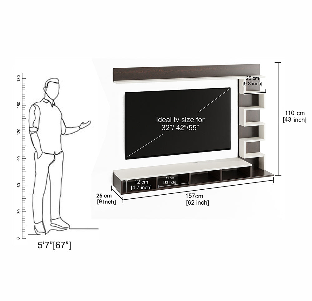 Dettlet Tv Entertainment Unit, Cabinet, Showcase, Stand For 55 Inch TV
