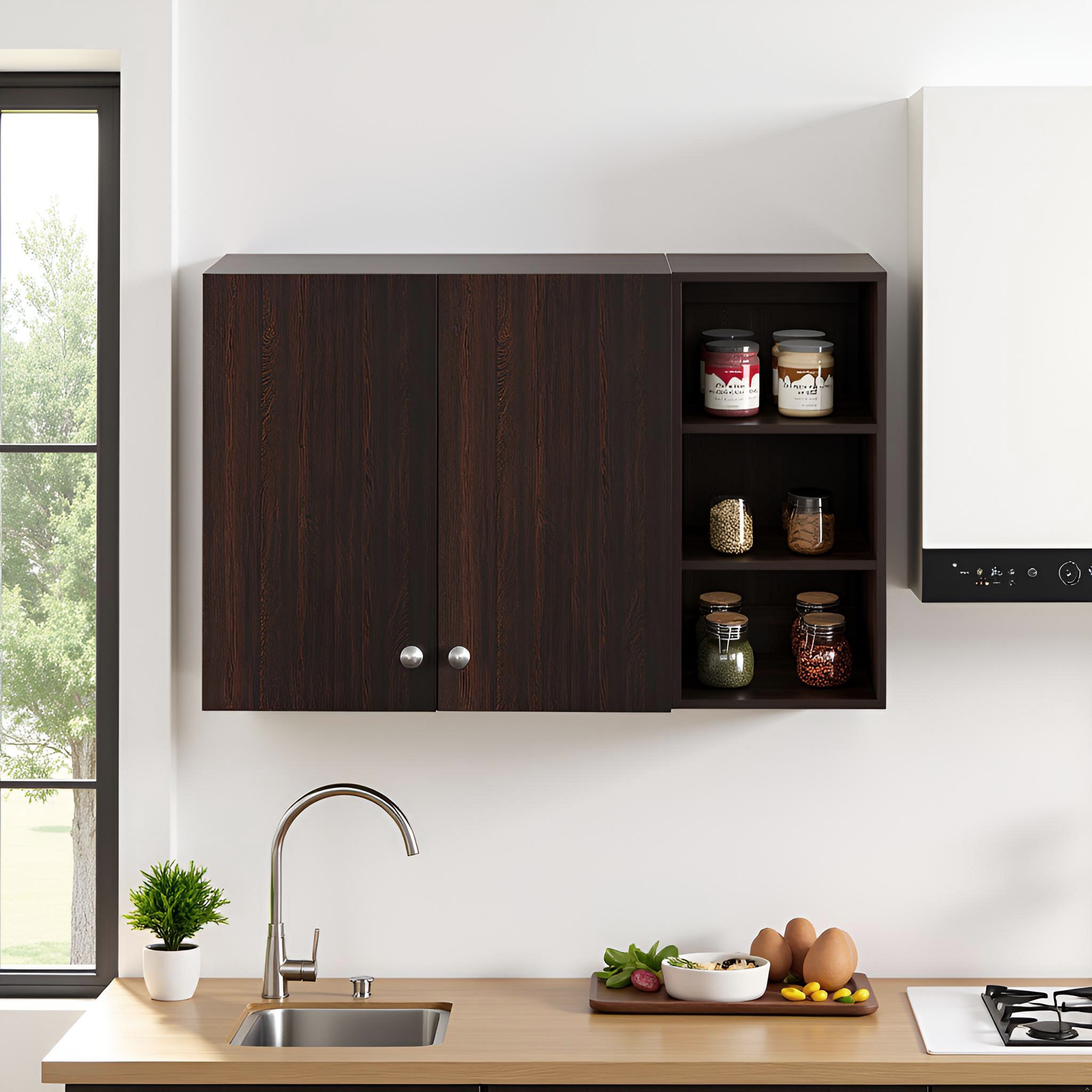 Wall-Mounted Wooden Modern Kitchen Rack For Home – Furneaser Lismore