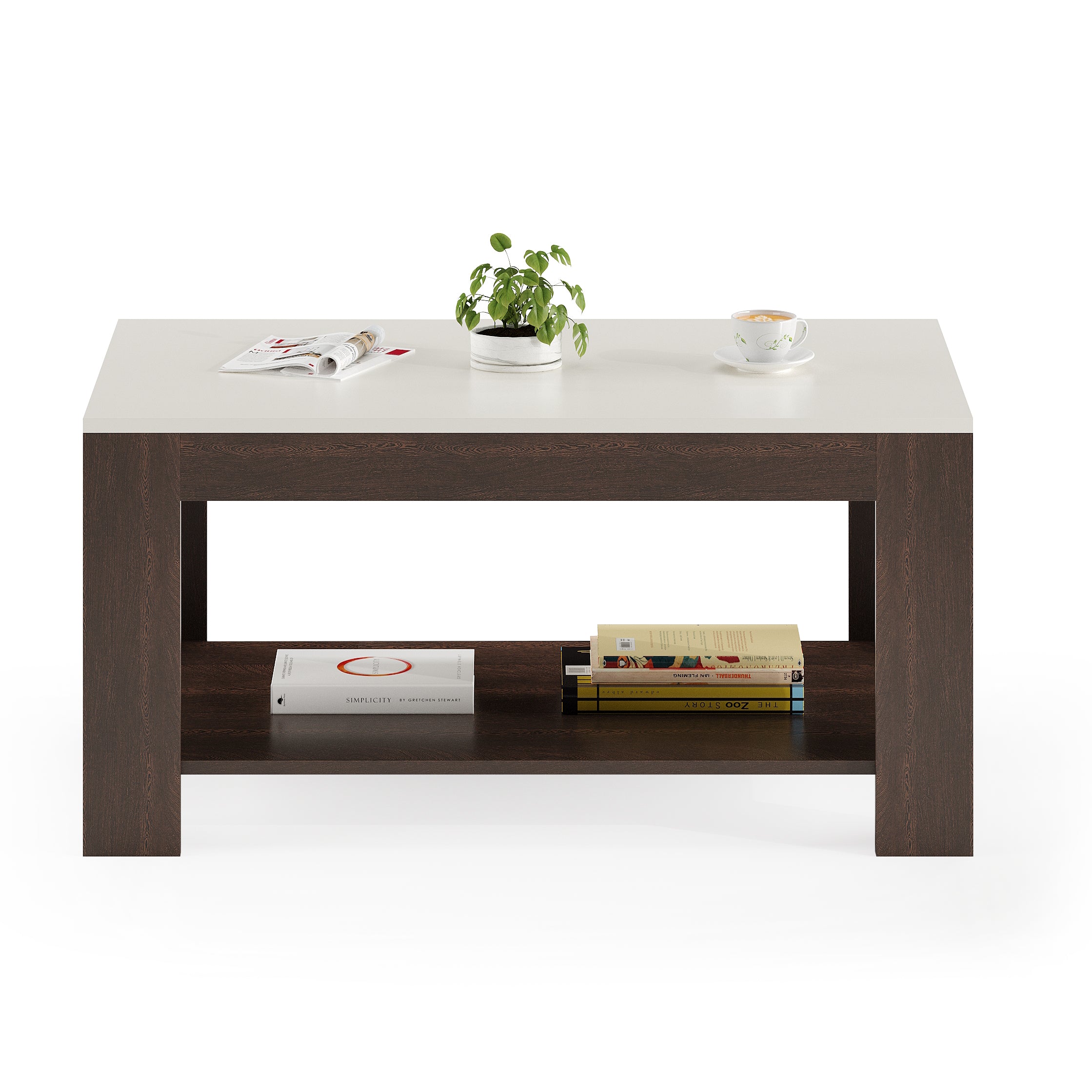 Anayara Modern Coffee Table with Storage, Centre Table, Teapoy for Living Room