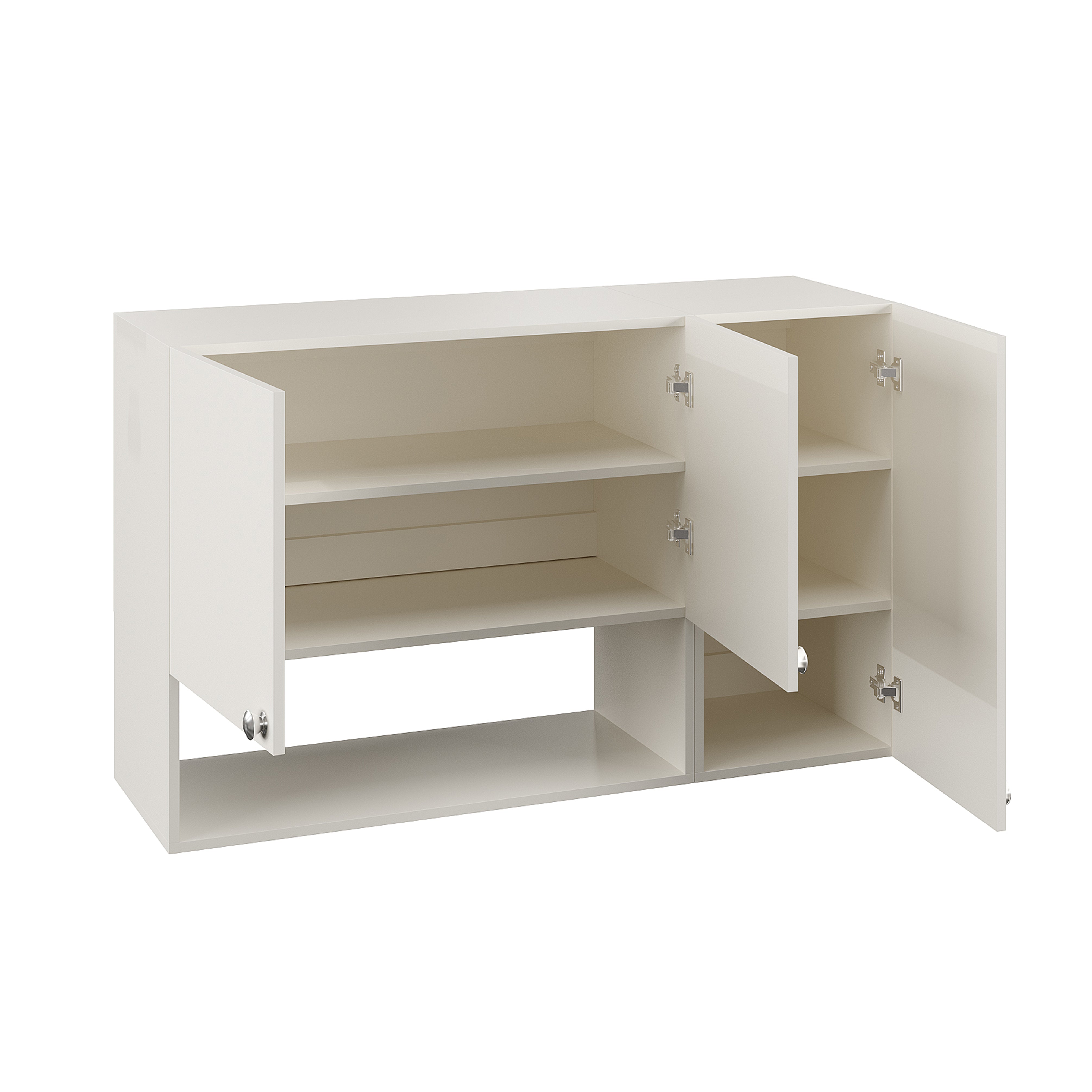 Diana Wall Mount Wooden Kitchen Cabinet Storage Rack Shelf Organizer with Door in White Finish