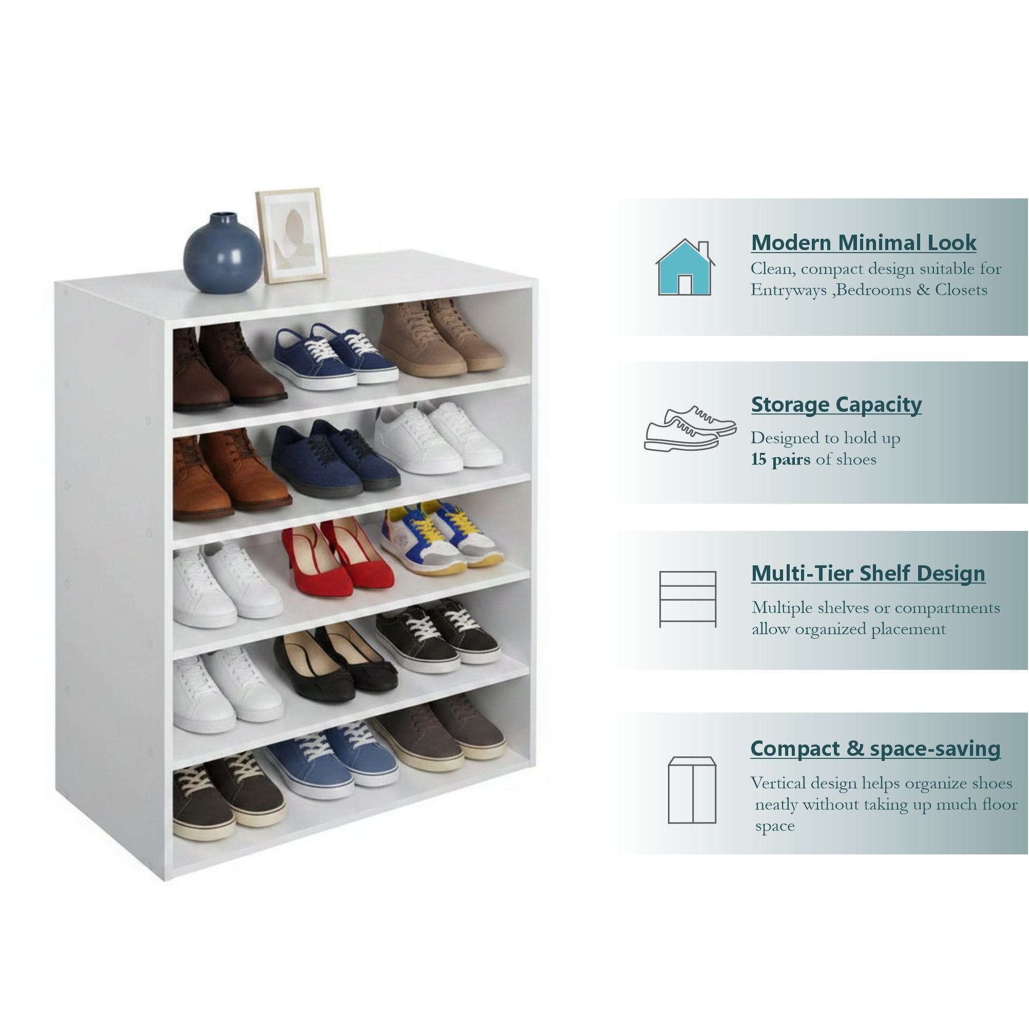 Shoe Racks Rona Floor-Standing Wooden Modern Shoe Rack For Home – Furneaser Lorena