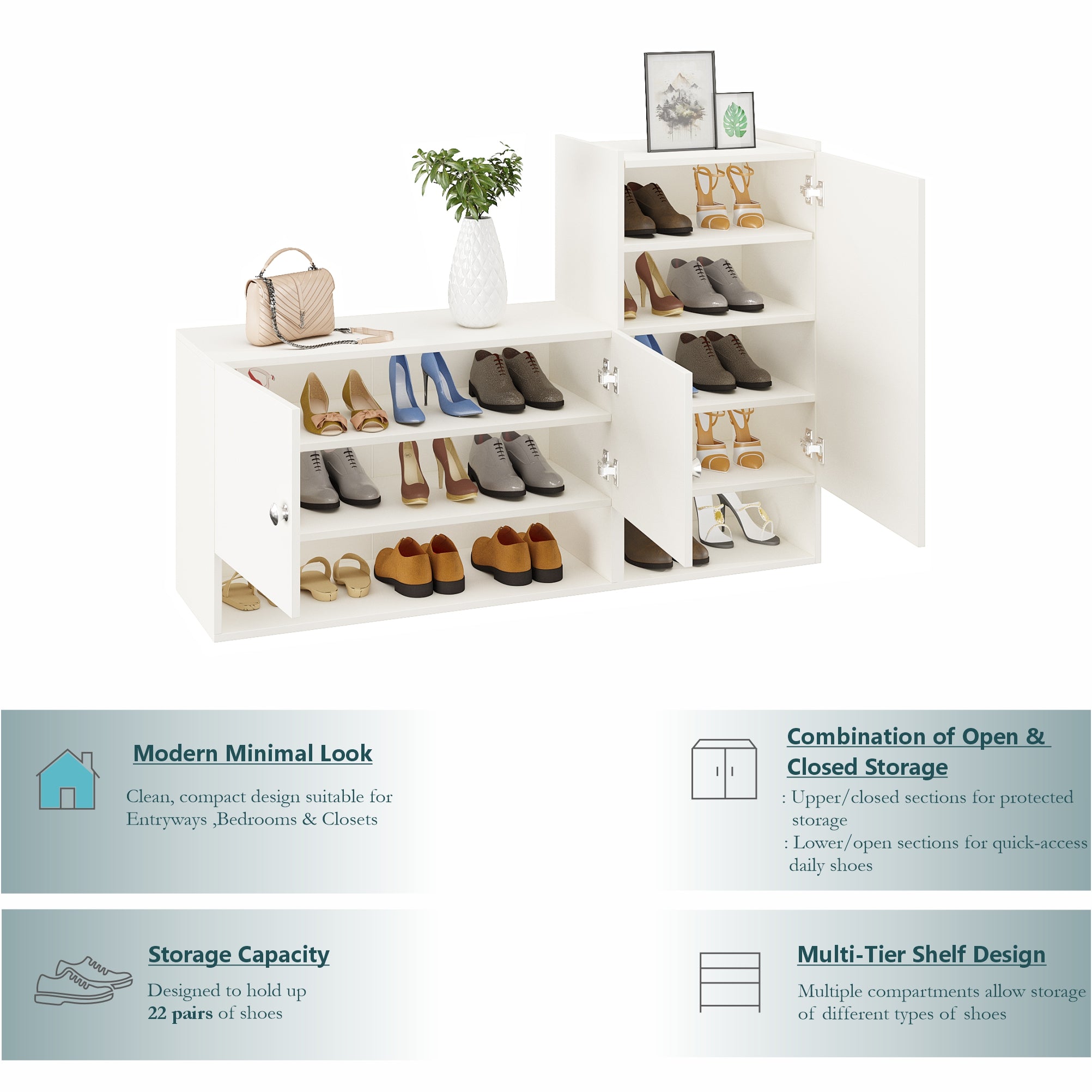 Floor-Standing Wooden Modern Shoe Rack For Home – Furneaser Sinala