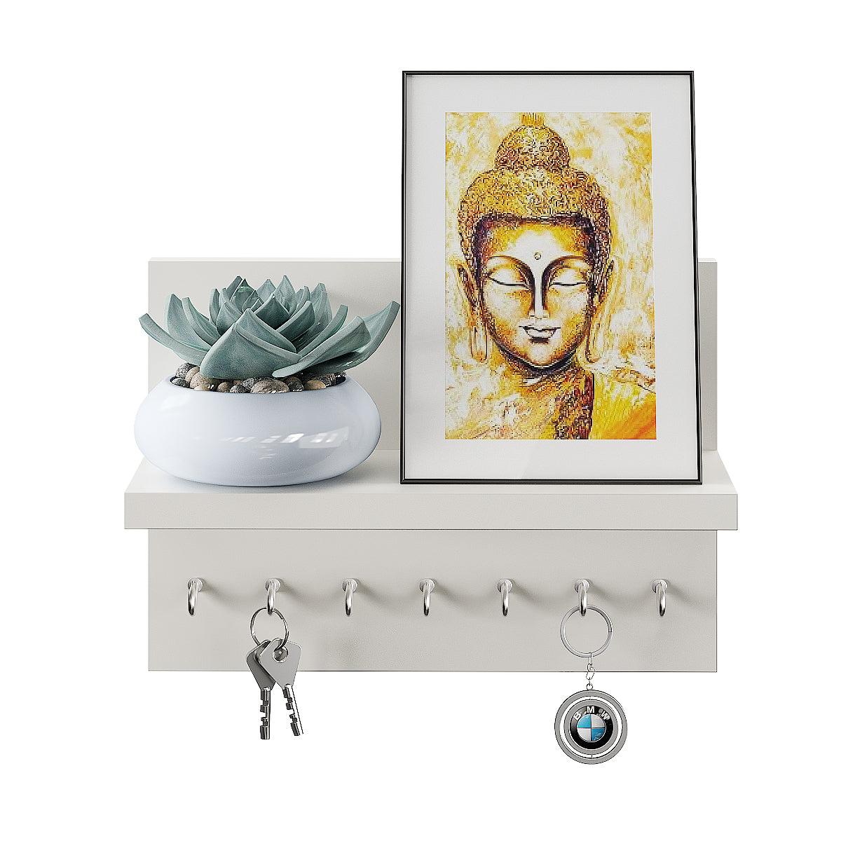 Krista Wall Hanging Key Chain Holder, Decorative Item (7 Hooks)